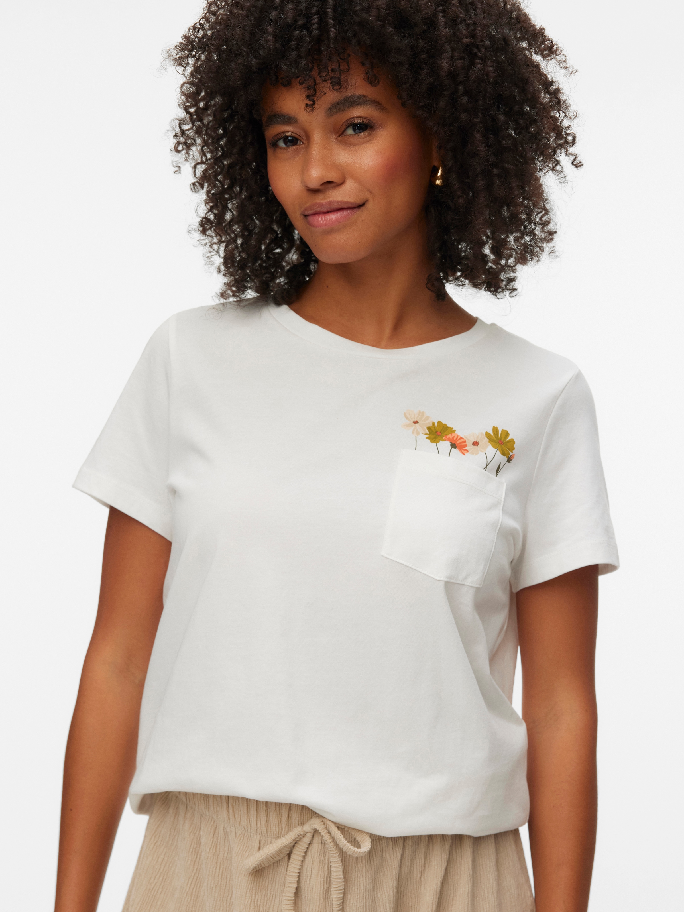 Image of Vero Moda Kurzarmshirt "VMKARMA S/S O-NECK T-SHIRT JRS BTQ" Baumwolle, regular fit