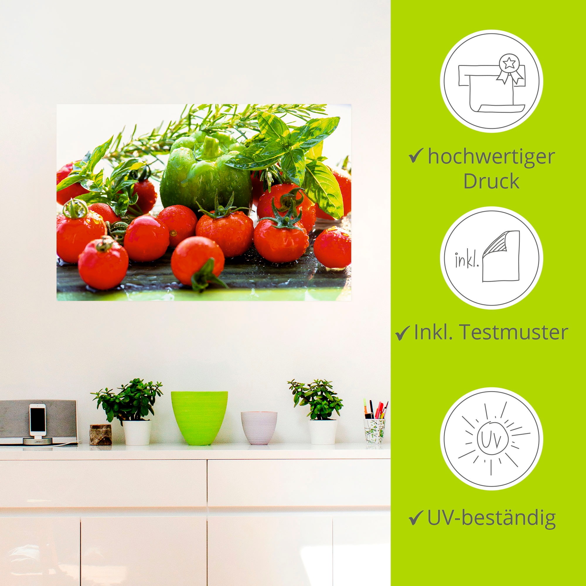 Artland Wandfolie »Garten frische Tomaten«, Lebensmittel, (1 St.), selbstklebend