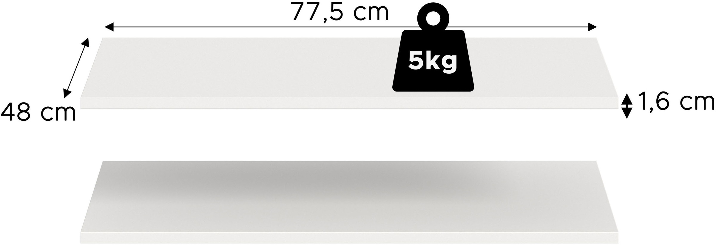 Home affaire Einlegeboden »2er Set, Breite 78 cm« 2 Stk. tlg. Skarde, Einlegeboden 2er Set, 78 cm