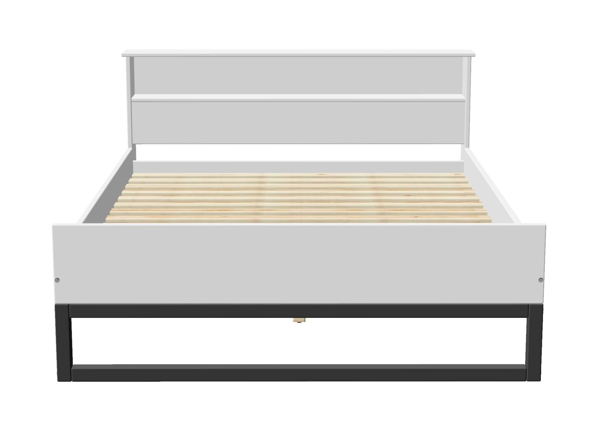 GOODproduct Massivholzbett »Pannor, Industrial Design, mit Regal, Lattenrost inklusive« Liegefläche Breite 140 oder 180cm,  Kufengestell, bis 200 kg belastbar, FSC-zertifiziert, Made in EU