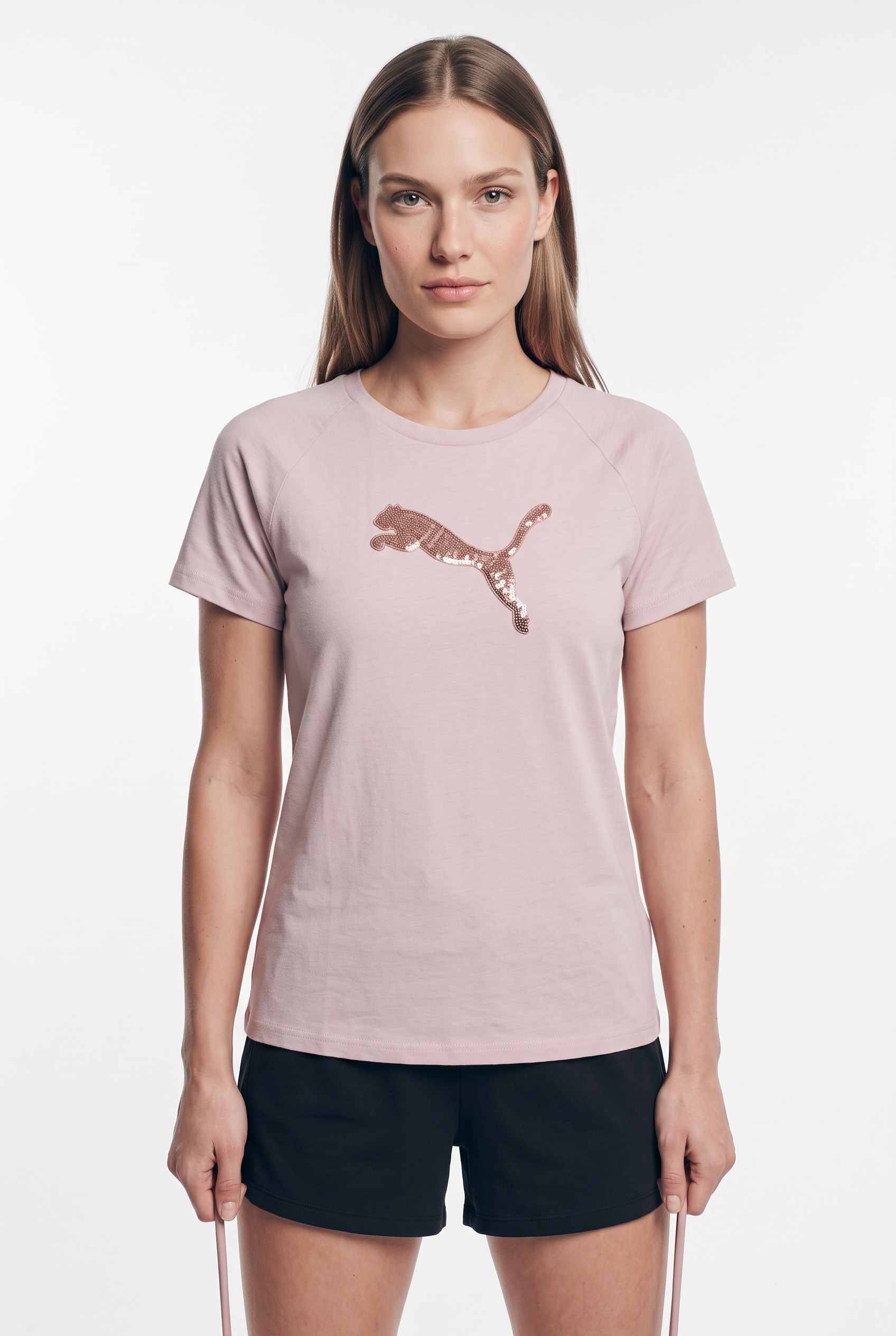 Image of PUMA T-Shirt "ESS SEQUINS TEE" Kurzarmdesign, mit Rundhalsausschnitt, sportlicher Stil, Regular Fit