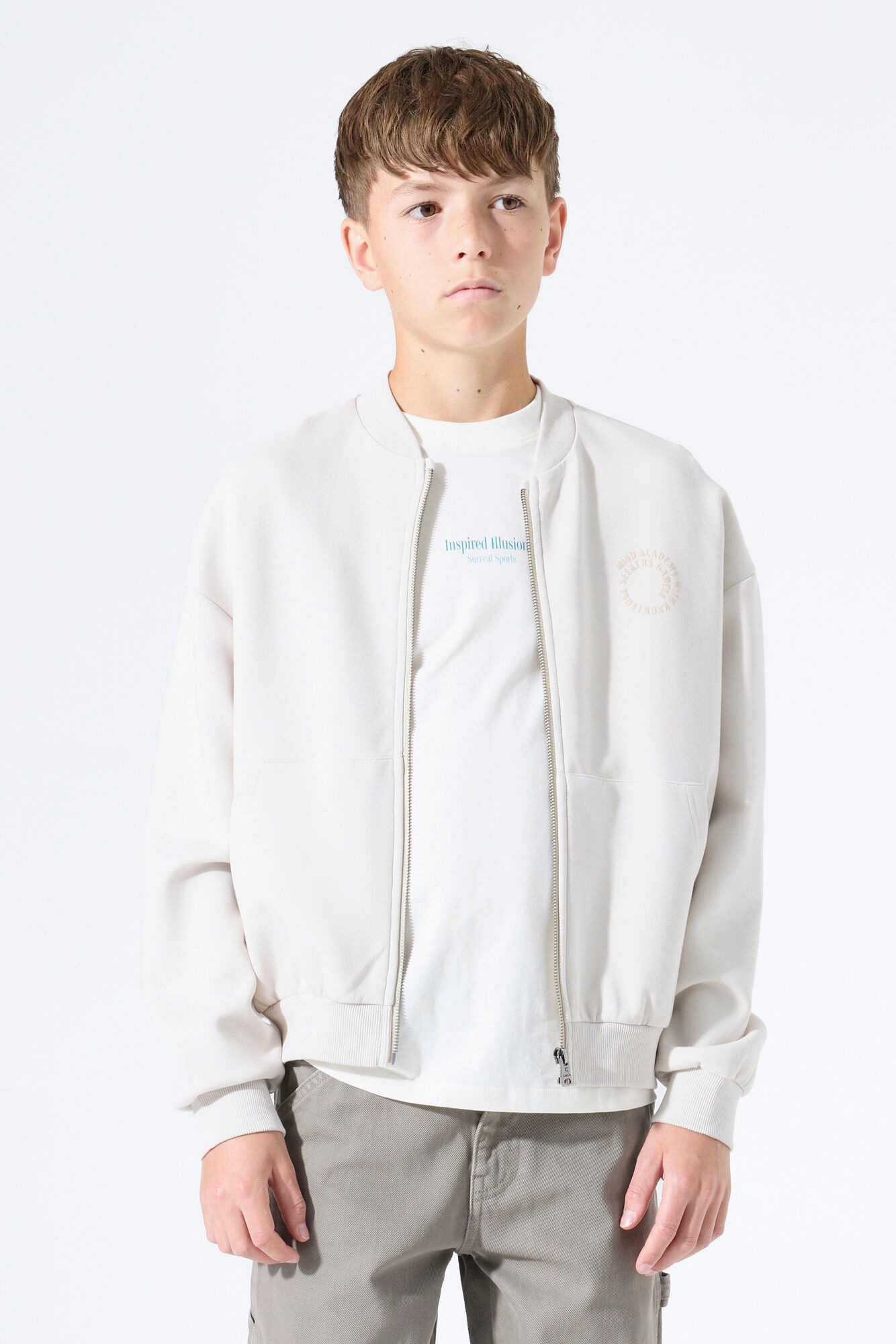 Garcia, Herren, Sweatjacke Blouson mit Reissverschluss, für Boys, moonbeam, 140/146, Sweatjacke von Garcia for BOYS