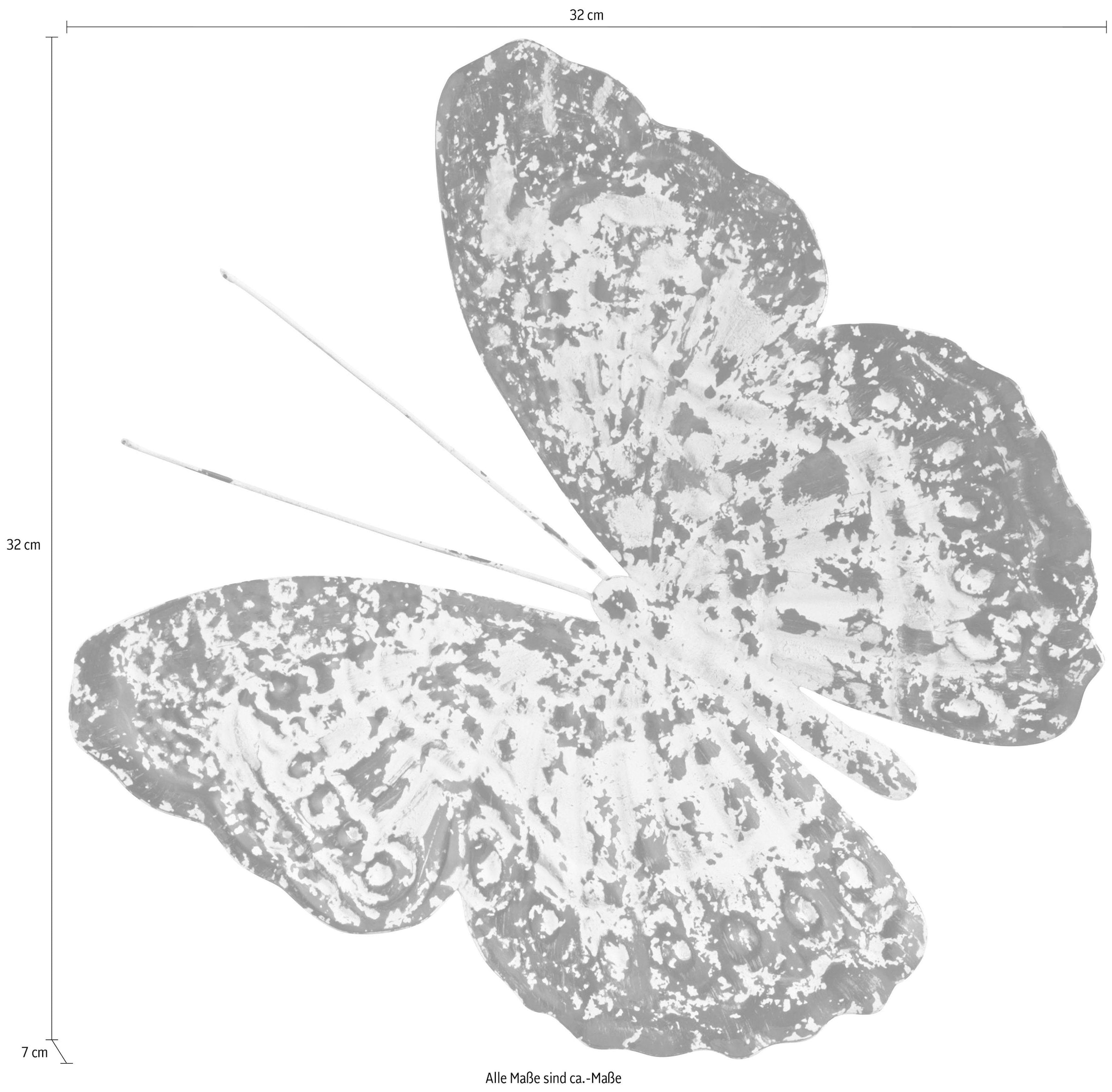 Home affaire Wanddekoobjekt »Wanddeko Vintage Butterfly«, Wanddekoration, Schmetterling, aus Metall