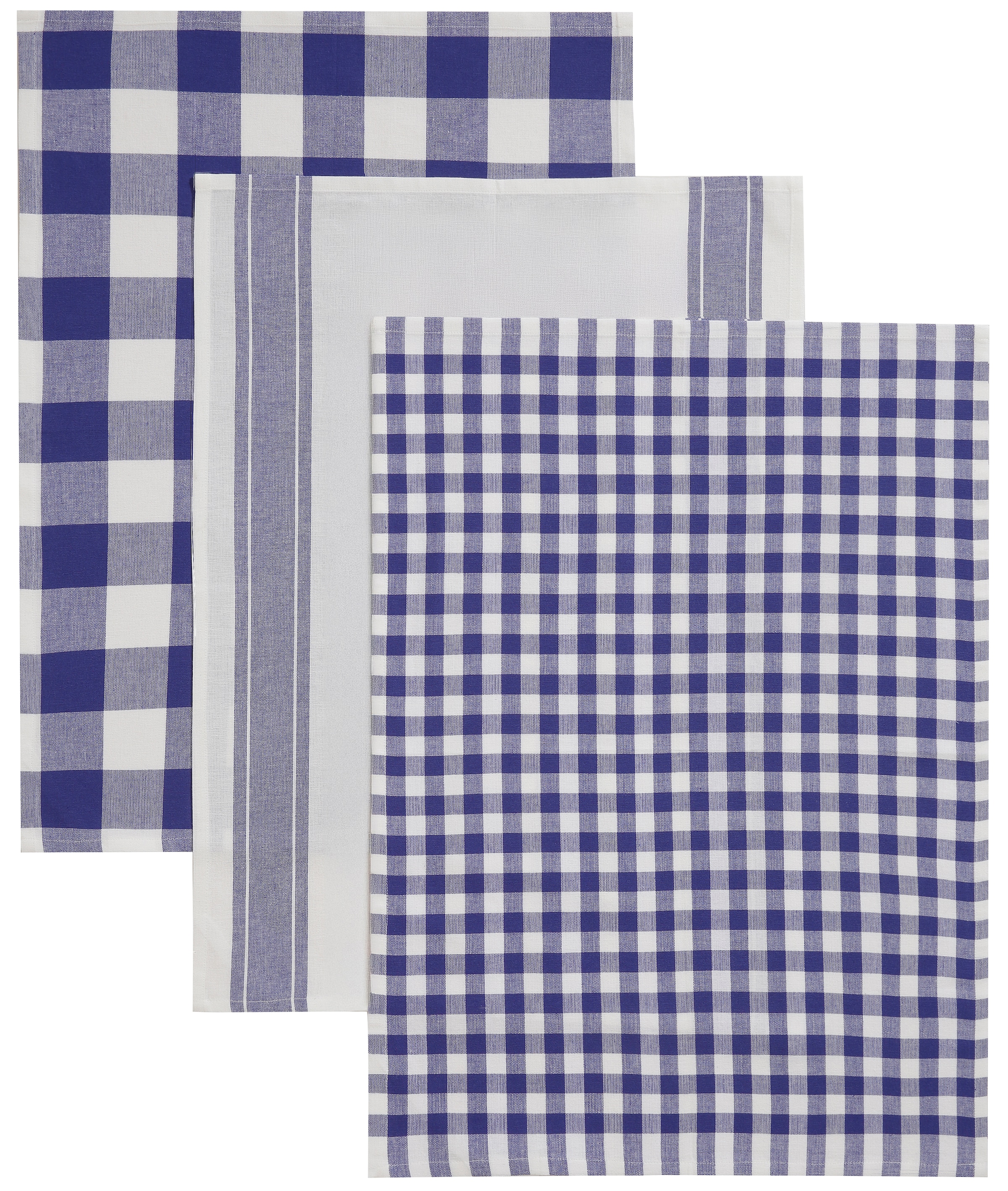 GOODproduct Geschirrtuch »Ravven« 100 % Baumwolle, 70 × 50 cm, 3er-Set, Farbauswahl, Karo, Streifen