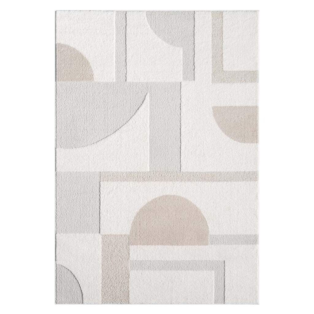 Carpet City Teppich »LOUNGE 9992« rechteckig 15 mm Höhe Kurzflor-Teppich Modern, Hoch-Tief-Struktur, Wohnzimmer, Schlafzimmer