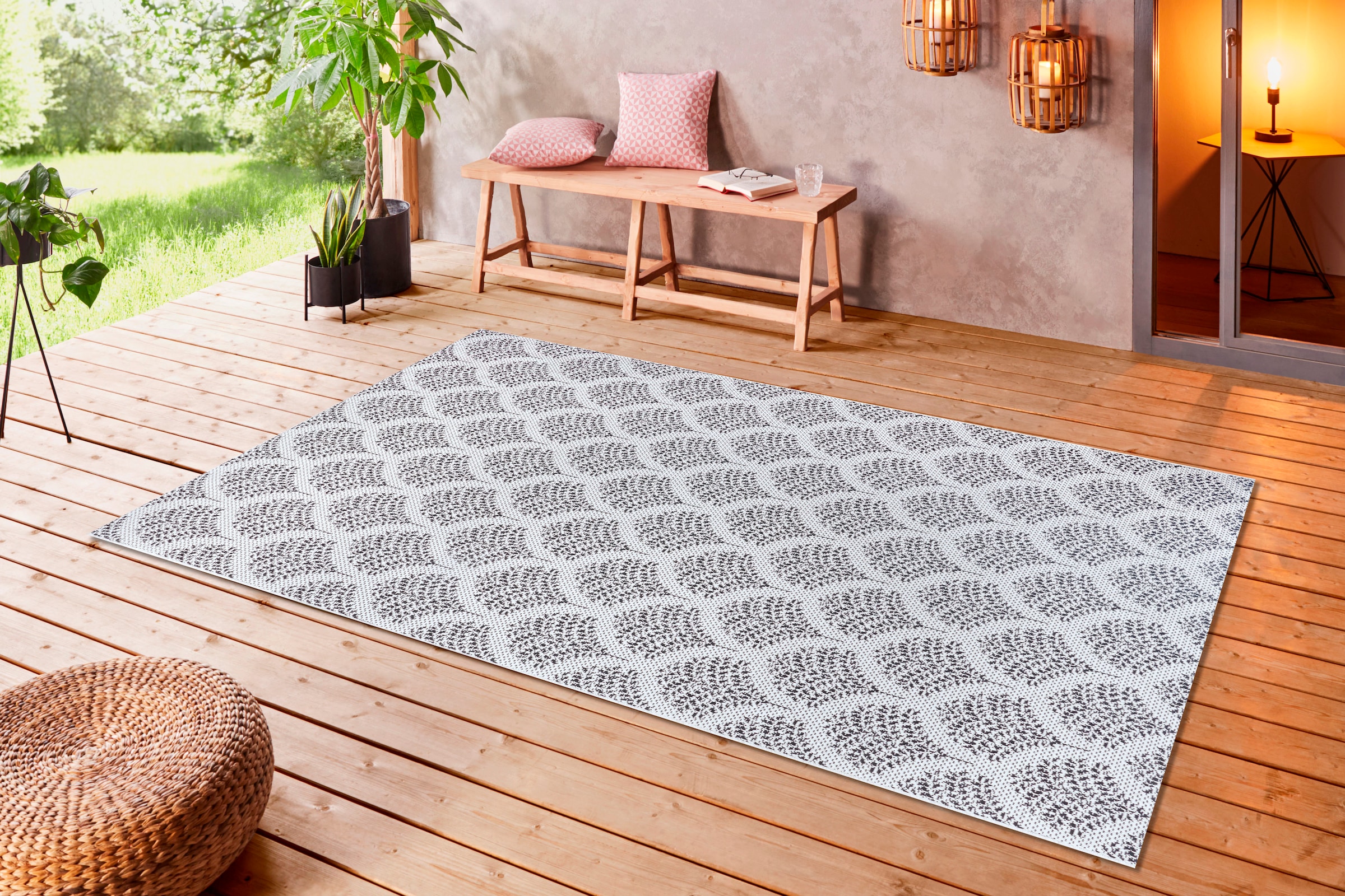Home affaire Teppich »Maren«, rechteckig, In- und Outdoor-Teppich,  Strapazierfähig und pflegeleicht, Flachgewebe kaufen