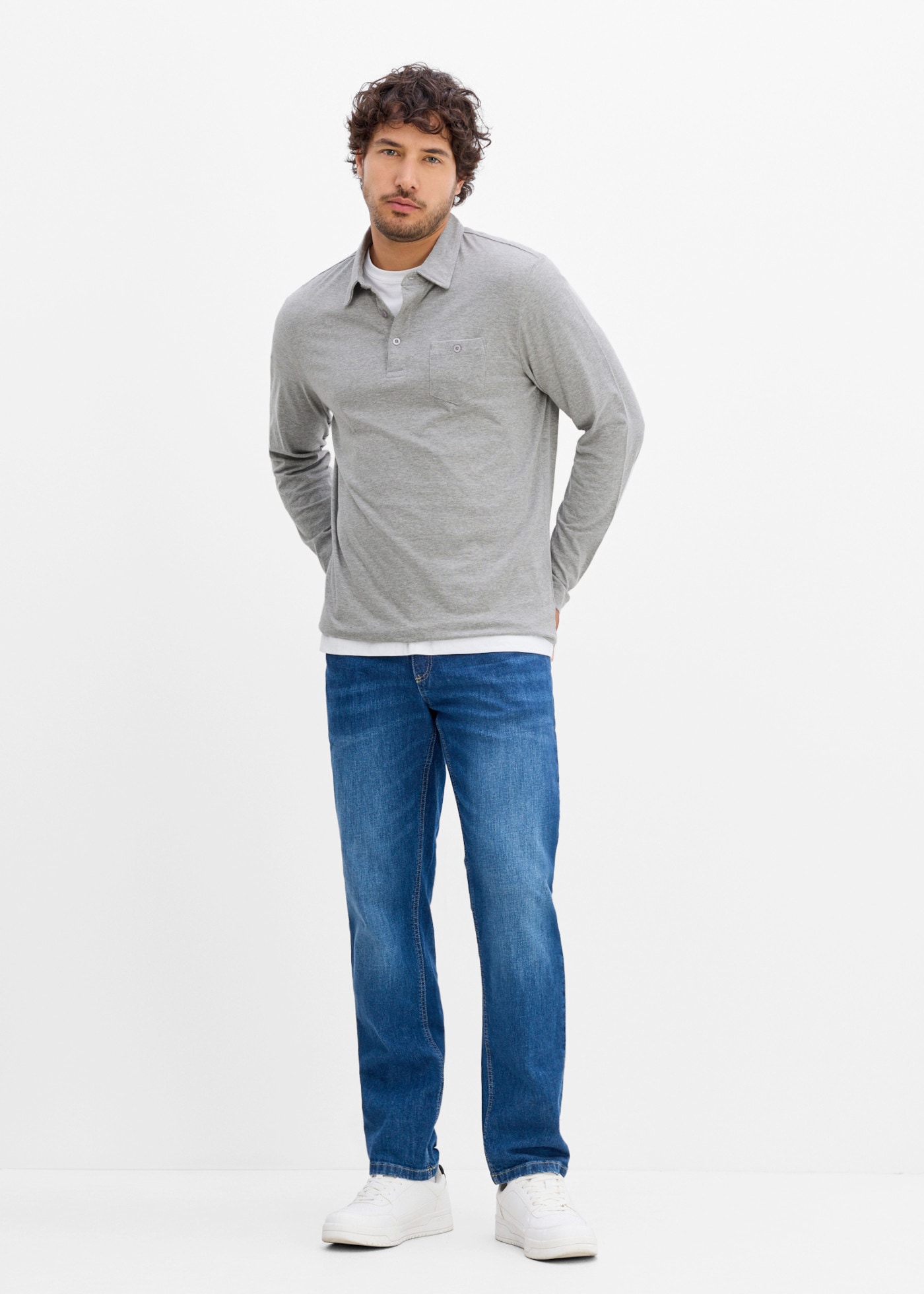 bonprix Poloshirt Packung,  im 2er-Pack, aus Baumwolle, Regular Fit, mit Polokragen
