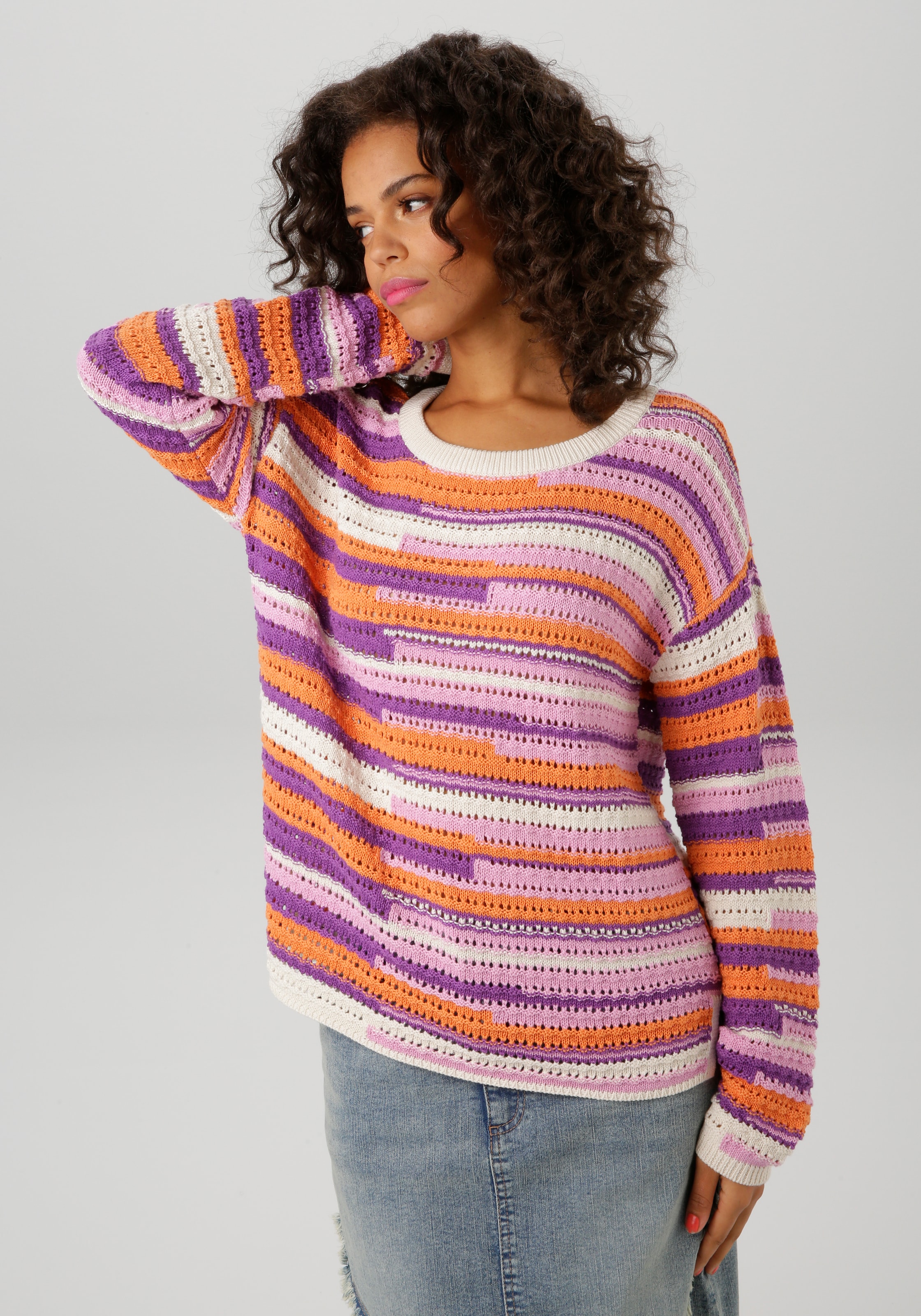 Aniston CASUAL Strickpullover, im extravagantem Streifen-Dessin - NEUE KOLLEKTION