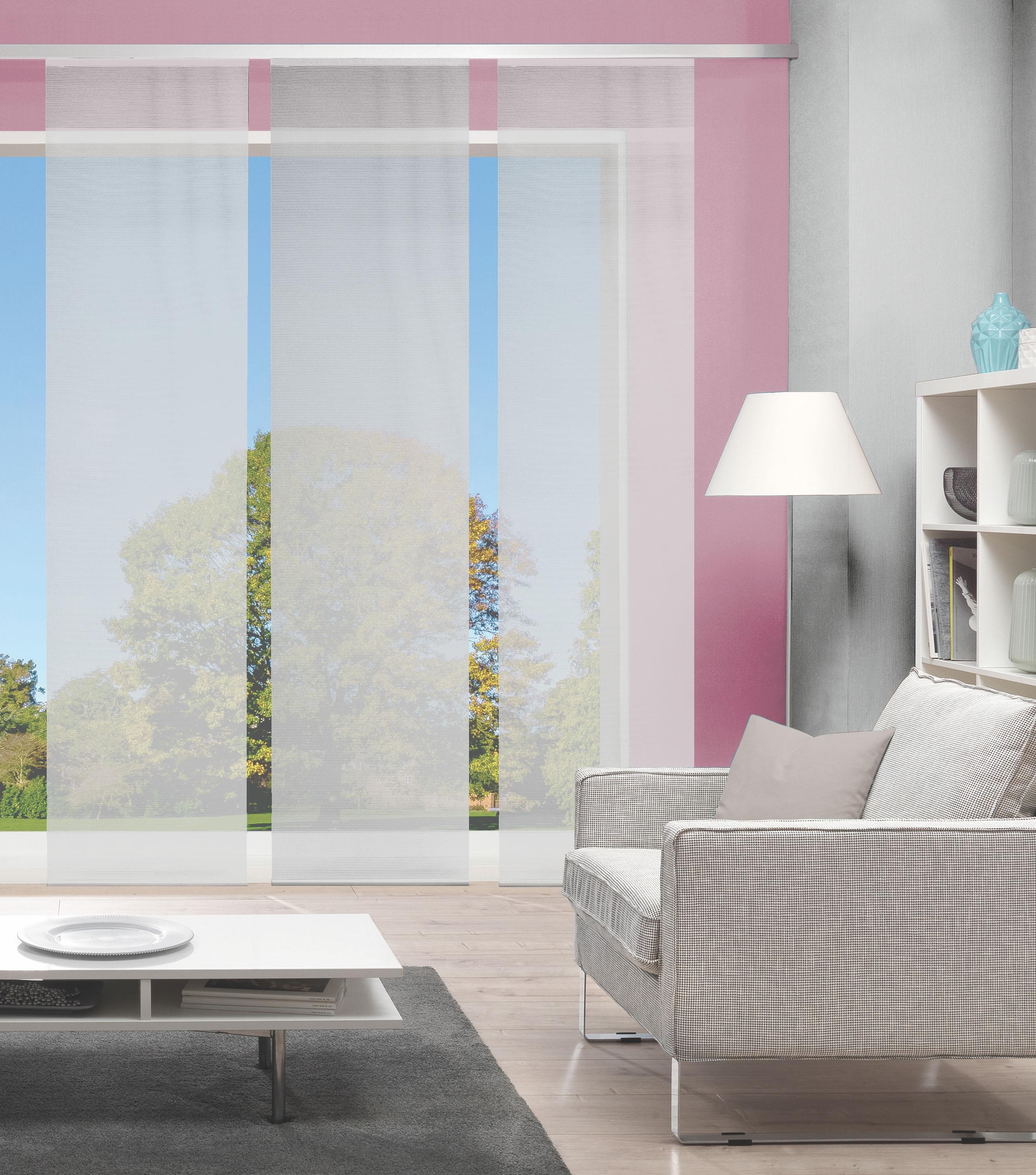Image of Vision S Schiebegardine "3ER SET ROM" Paneelwagen 3 Stk. tlg. HxB: 260x60, Schiebevorhang 3er Set Uni