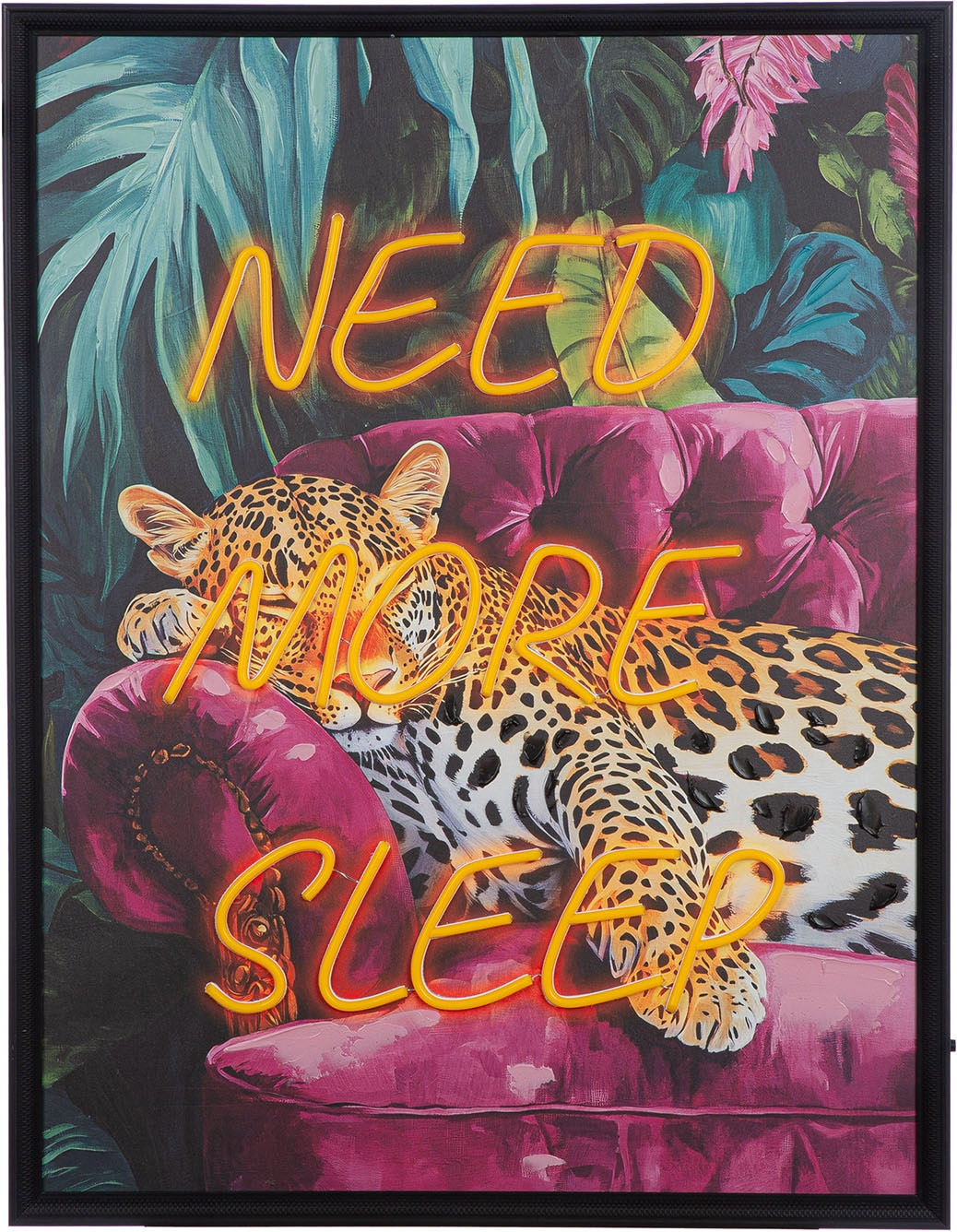 GILDE Tableau en bois »Bild rechteckig Need more sleep« Animaux 1 cuis tlg.