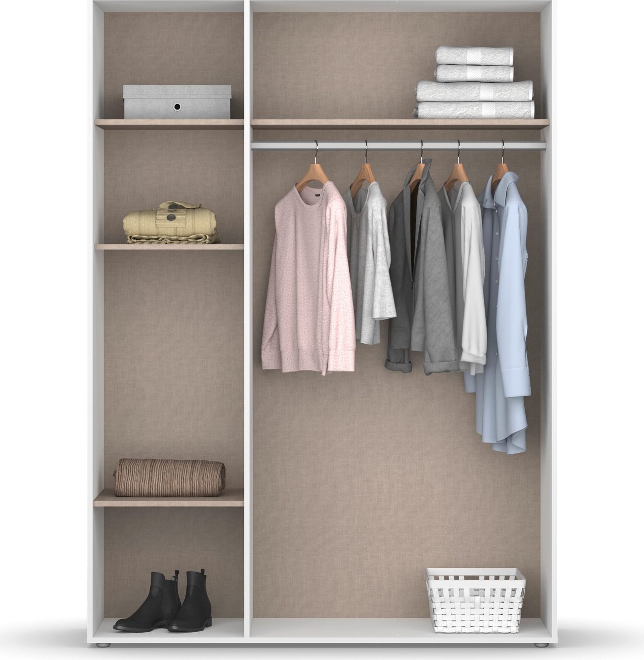 rauch Armoire à portes battantes »Kleiderschrank Schrank Garderobe Wäscheschrank NABILA viel Stauraum« En 3 configurations différentes BASIC/CLASSIC/PREMIUM,  en 2 largeurs avec fonction Push-to-Open TOPSELLER MADE IN GERMANY
