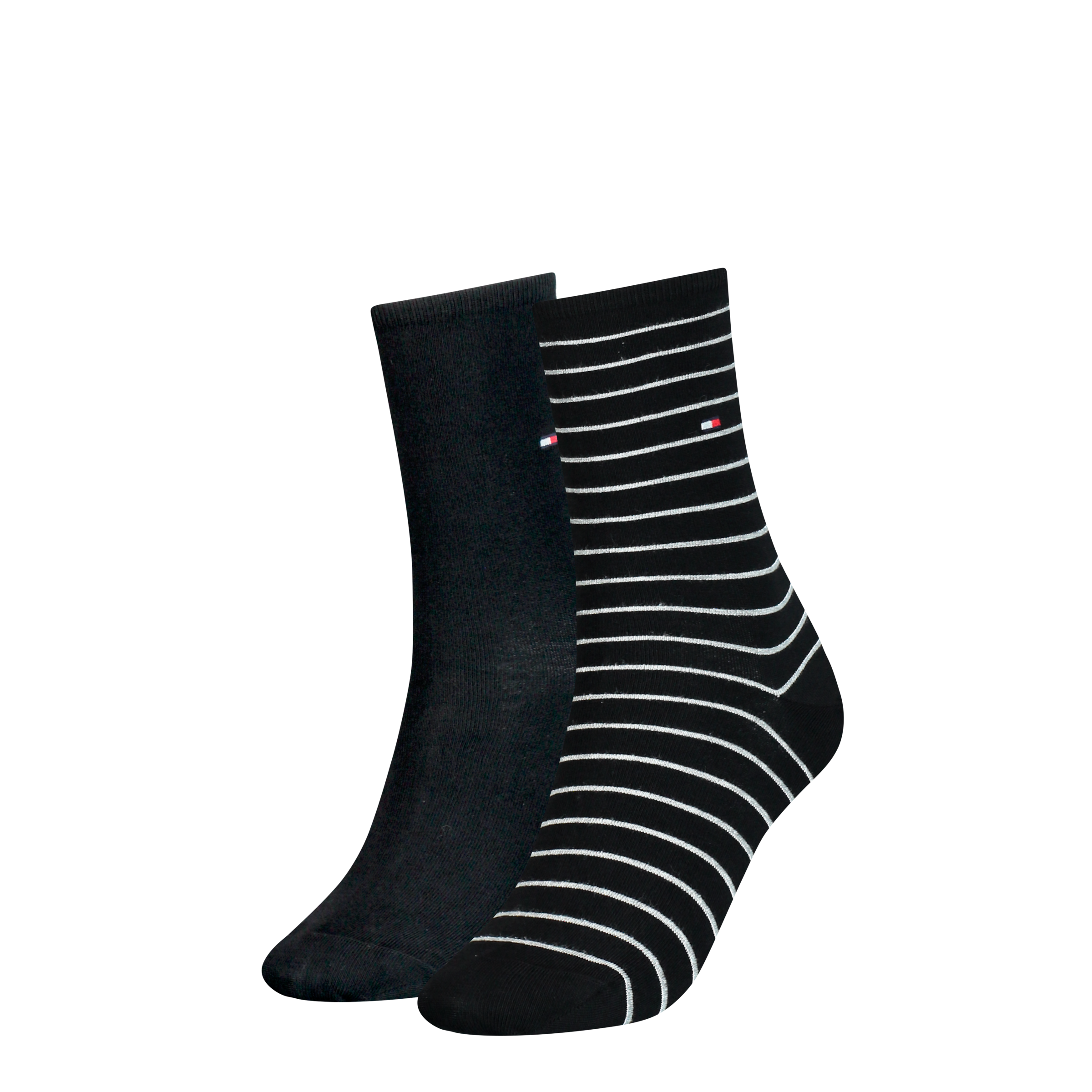 Tommy Hilfiger Socken »TH WOMEN SOCK 2P SMALL STRIPE« 2 Paar, 2 Paar tlg. mit schmalem Rippenbündchen, meliert, gestreift