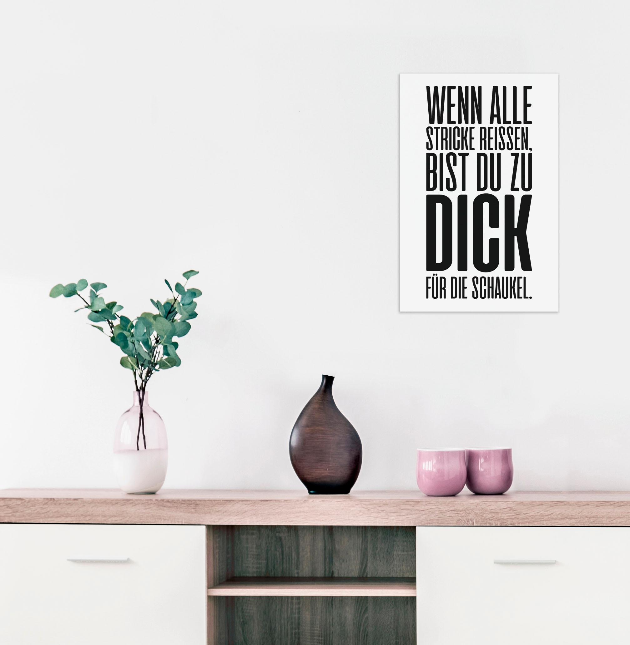 queence Wanddekoobjekt »Wenn alle Stricke reissen, ...«, Stahlschild, Blechschild, Spruch, Witzig, Wanddeko, retro, 20x30cm