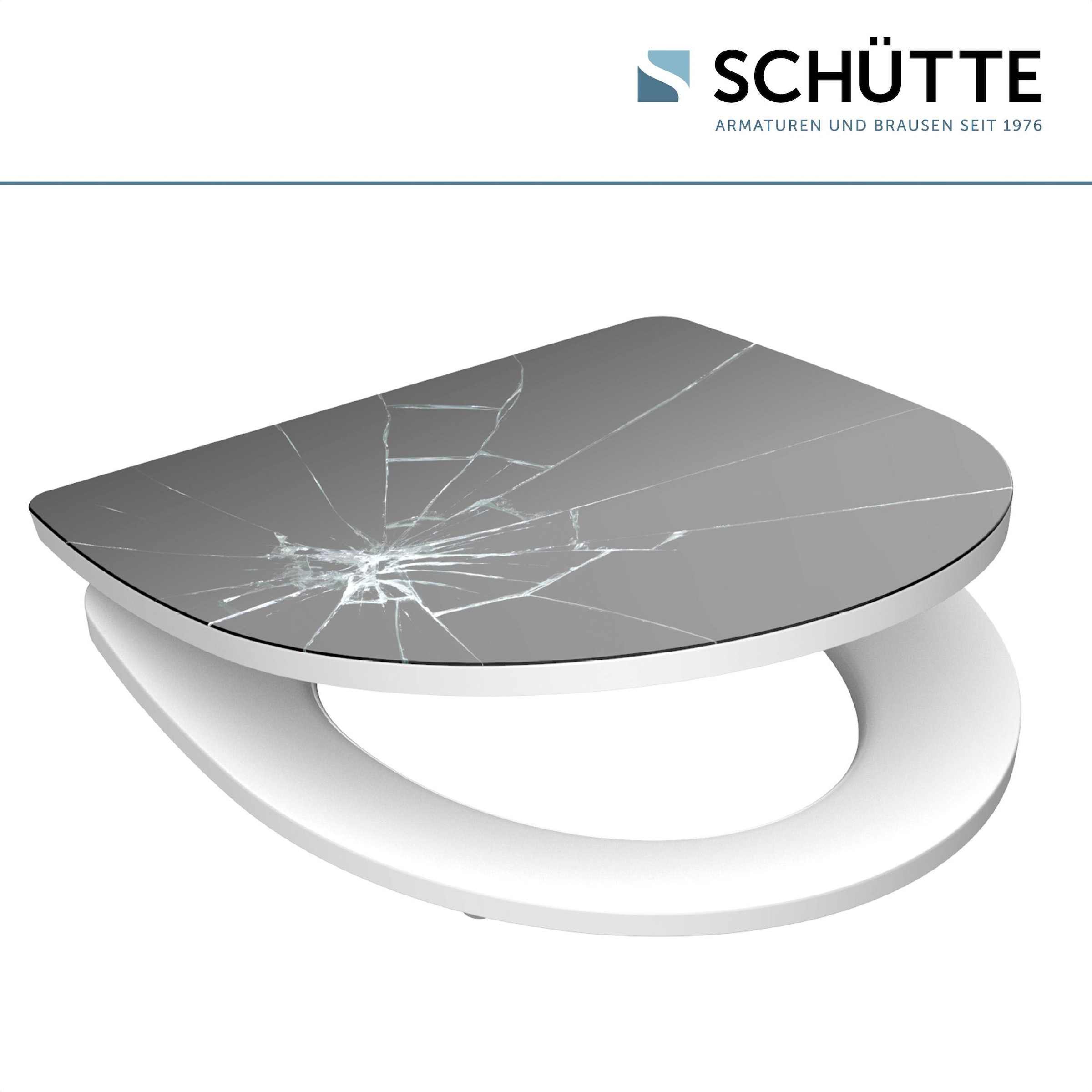 Schütte WC-Sitz »Broken Glass«, Duroplast, mit Absenkautomatik und Schnellverschluss, High Gloss