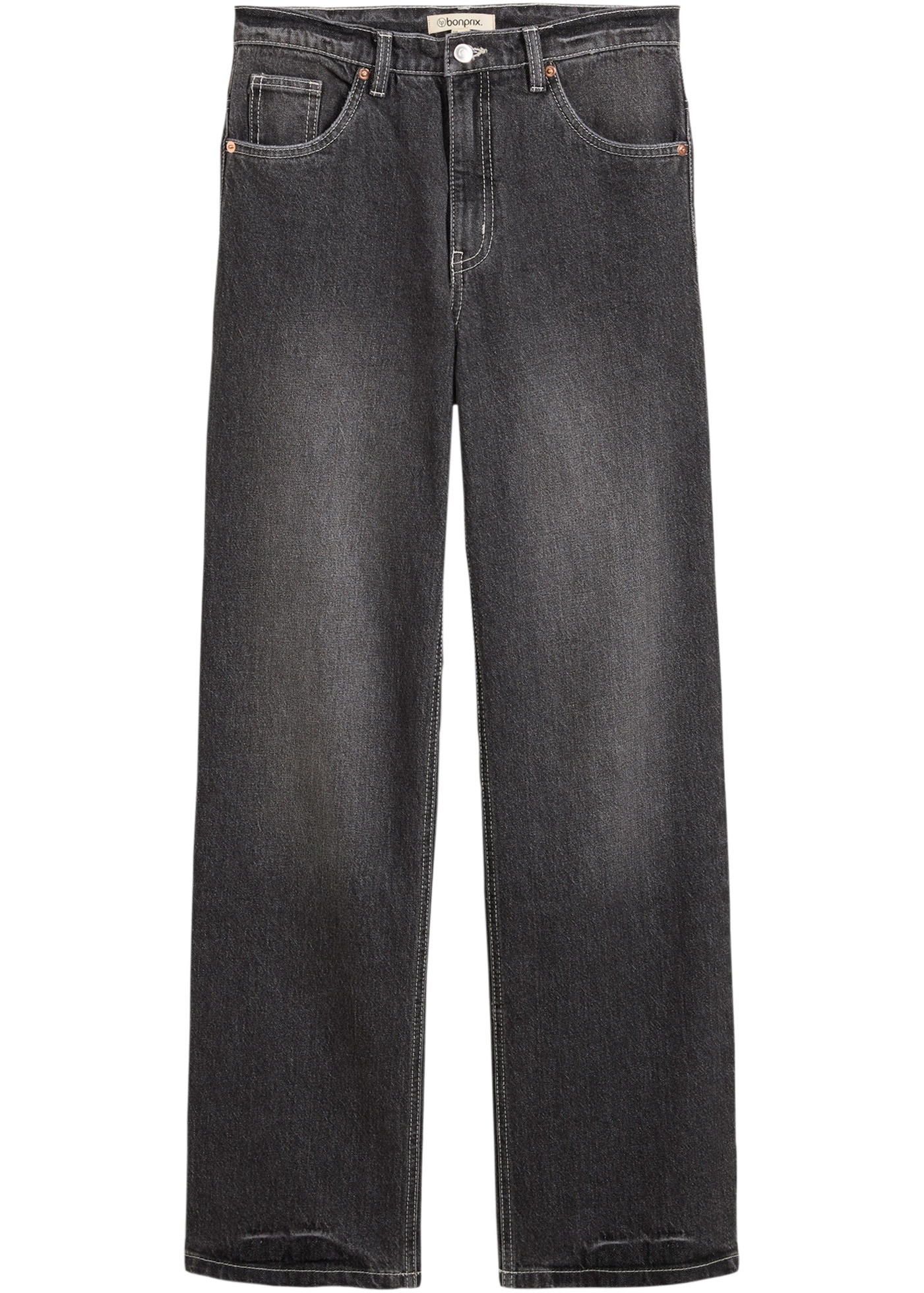 bonprix Weite Jeans loose fit Passform, hoher Bund, aus überwiegend Baumwolle