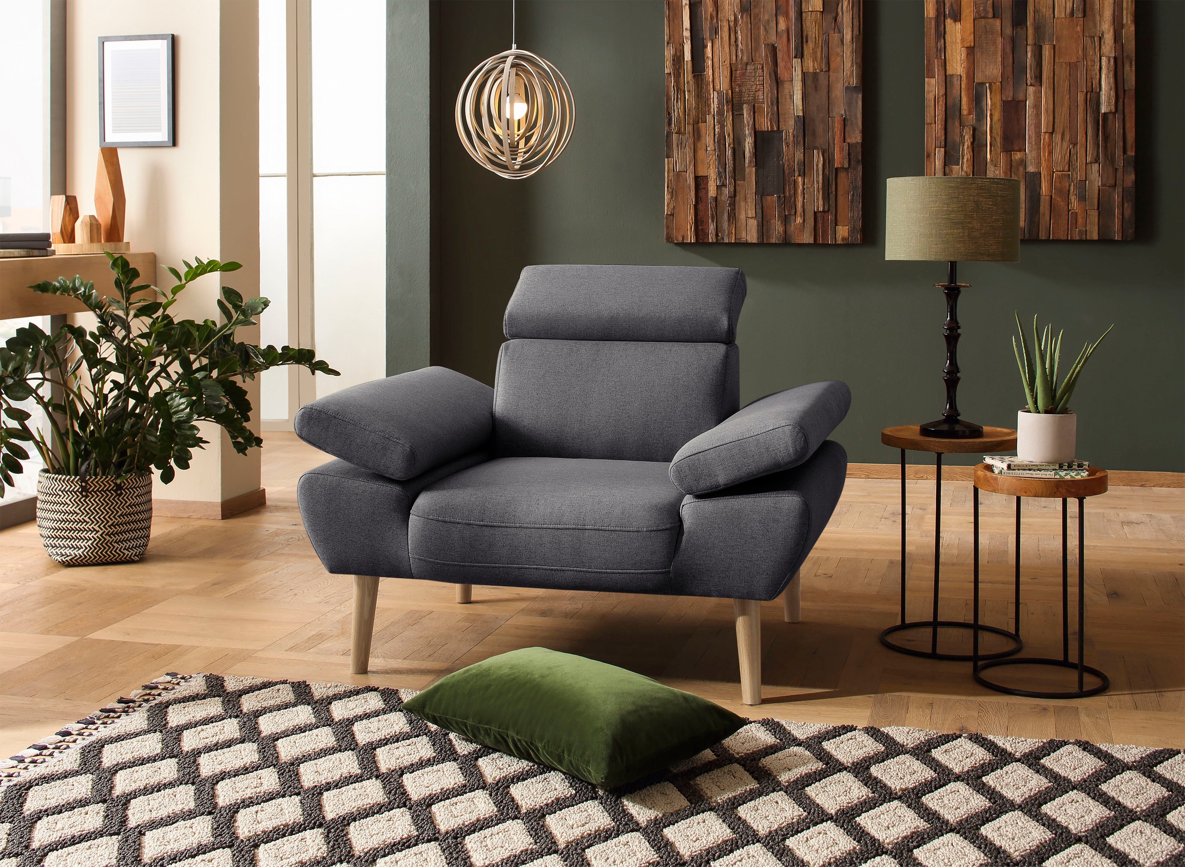 Image of Premium collection by Home affaire Sessel »Trapino«, Mit Kopf- und Armteilverstellung, B/T/H: 108/98/81 cm, in 3 Bezugsqualitäten bei Ackermann Versand Schweiz