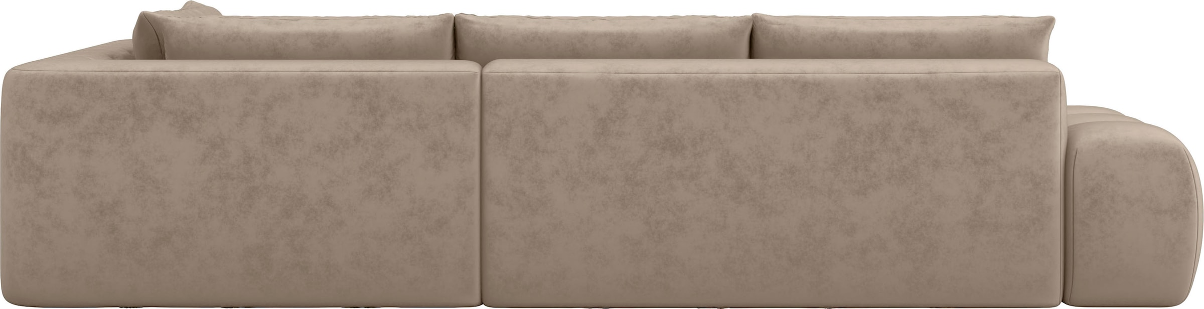 INOSIGN Ecksofa »AZITA Designsofa, elegant und bequem L-Form, Bubble-Optik«, lose Rückenkissen, traumhafte Steppung, Masse B/T/H: 352/210/72 cm