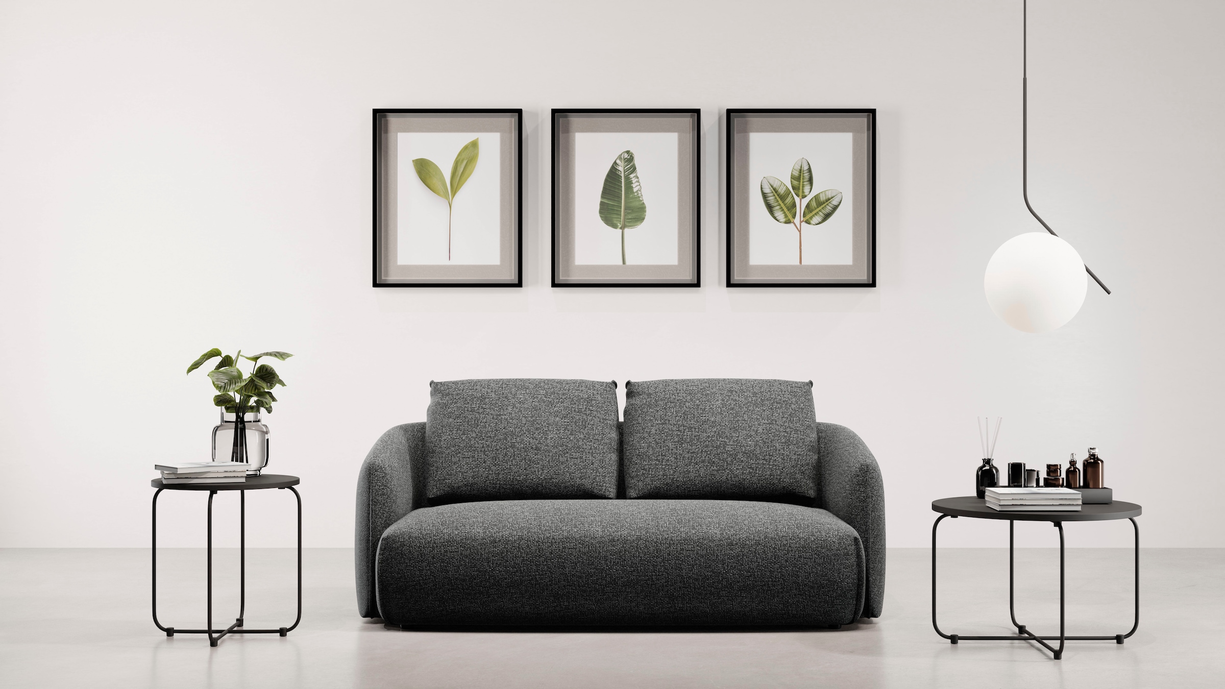 TRENDMANUFAKTUR 2-Sitzer »Shawn Designsofa mit elegant geschwungen Armlehnen, bequem« organischer Form, mit hochwertigem Bezug