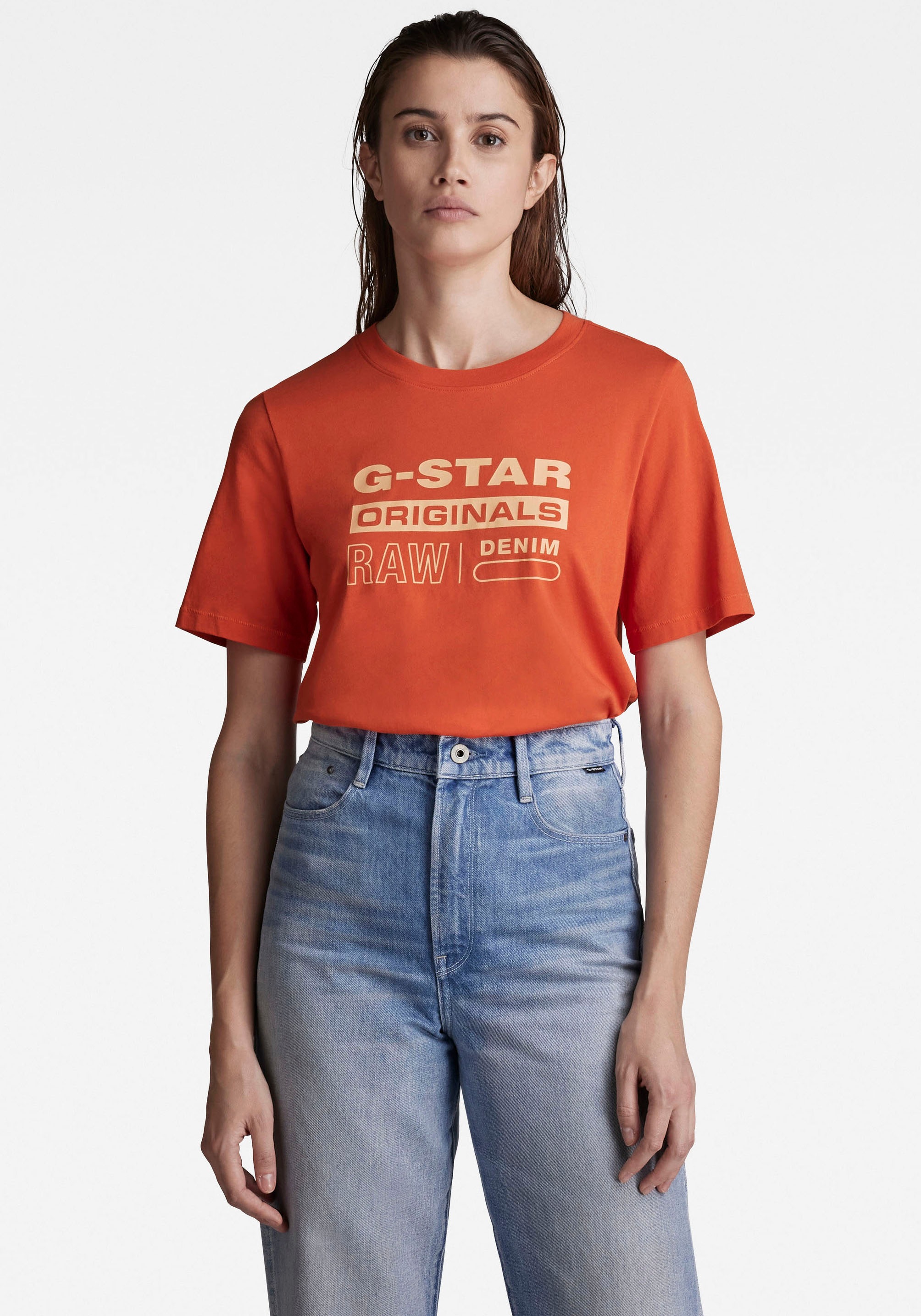 Image of G-Star RAW T-Shirt »Originals Label Top«, mit G-Star Originals Print auf der Brust bei Ackermann Versand Schweiz