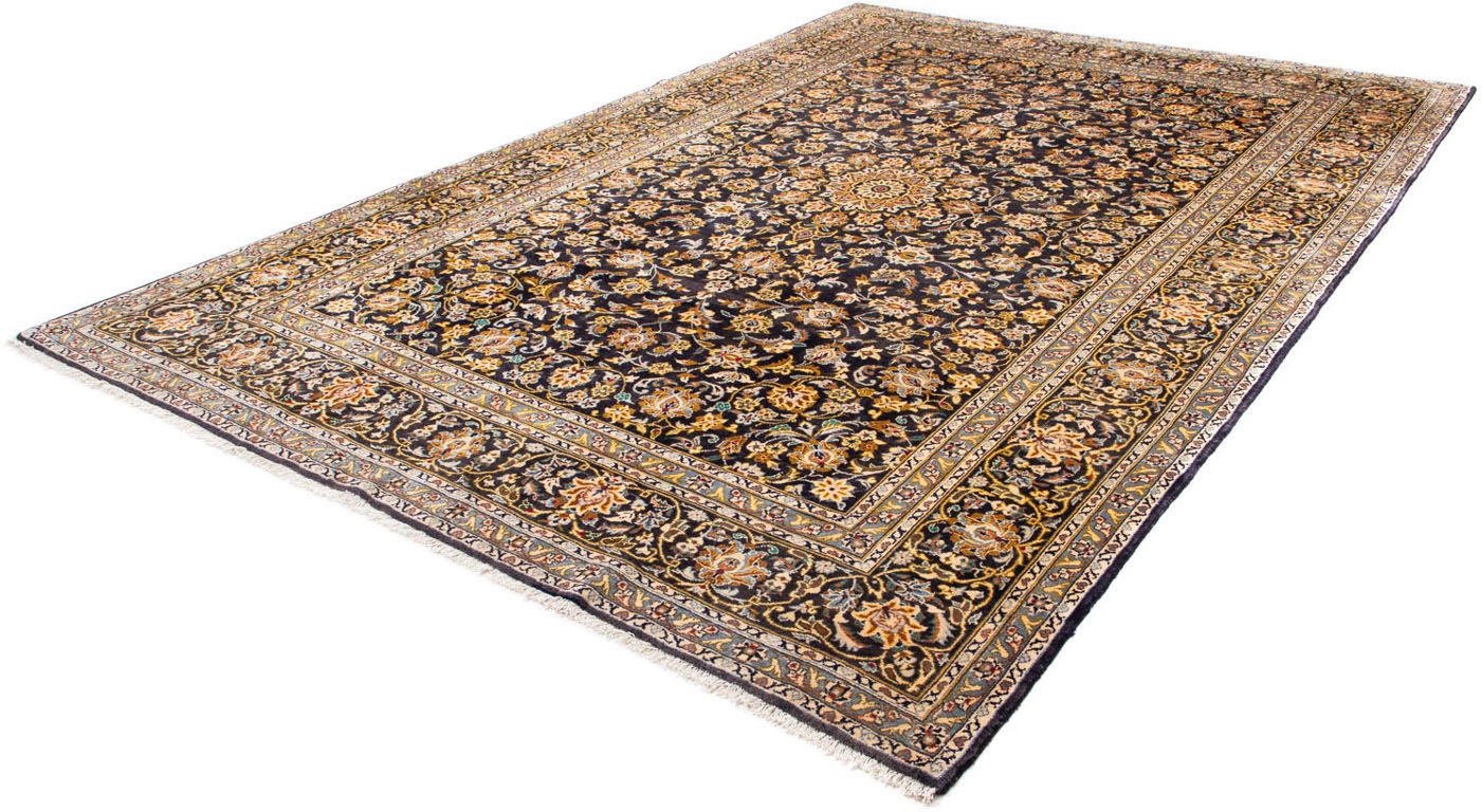Image of morgenland Orientteppich »Perser - Keshan - 328 x 221 cm - dunkelblau«, rechteckig, 10 mm Höhe, Wohnzimmer, Handgeknüpft, Einzelstück mit Zertifikat bei Ackermann Versand Schweiz