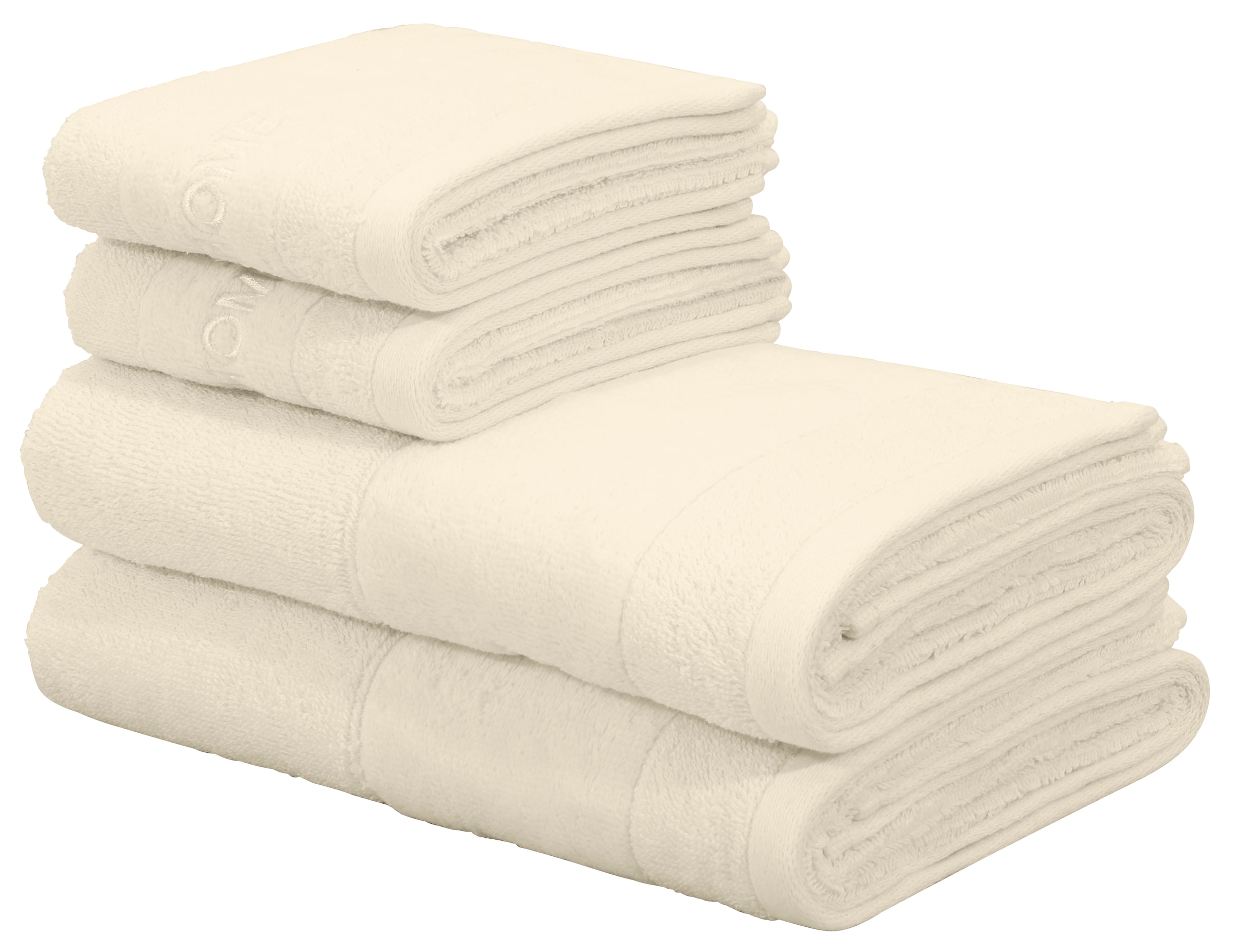 my home Handtuch 2 Baumwolle 2 Set Handtücher Gästehandtücher, versandkostenfrei in Set, »»Aiden«, auf Handtücher, Stickerei mit 4 aus 100% der Frottier, Markenlogo tlg., Bordüre«