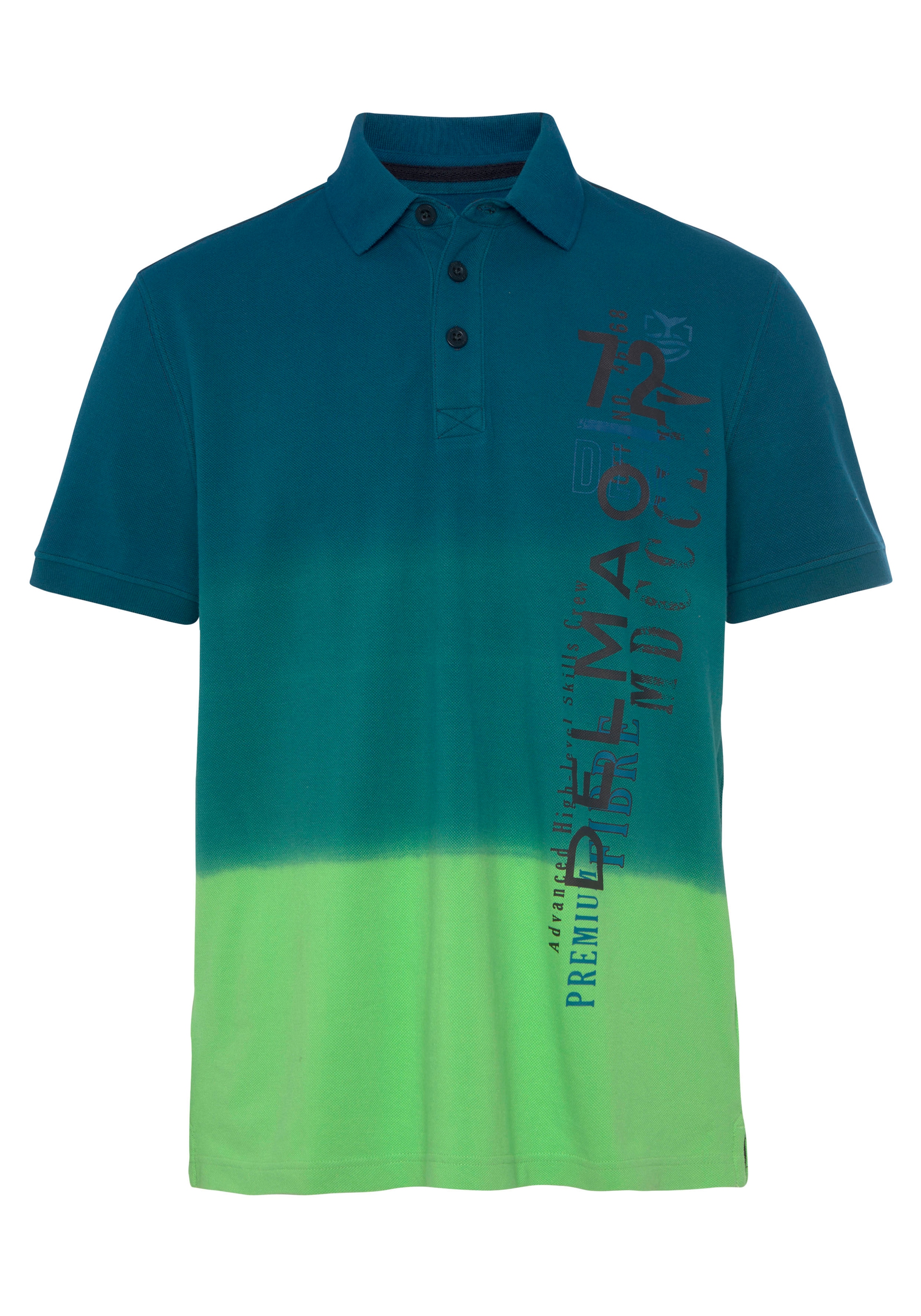DELMAO Poloshirt, mit modischem Farbverlauf und Print- NEUE MARKE!
