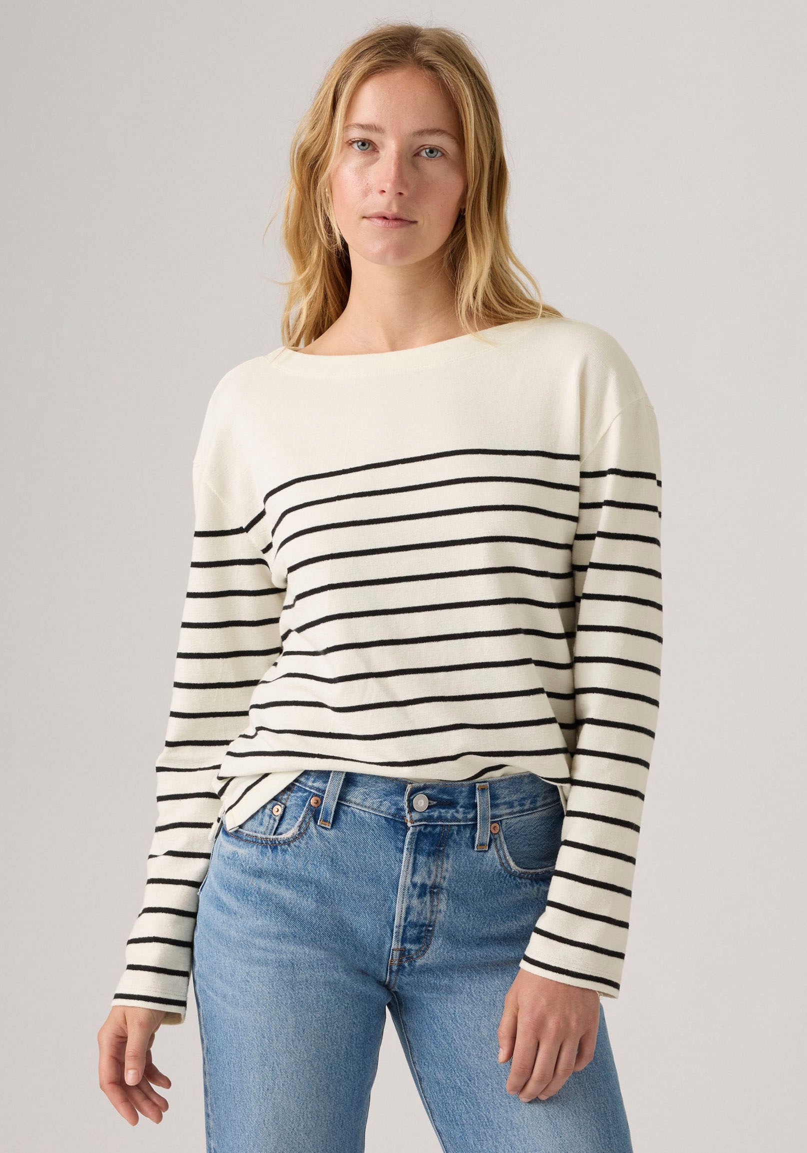 Levi's® T-shirt à manches longues »MARIN STRIPE TOP« Saum mit kurzen Seitenschlitzen