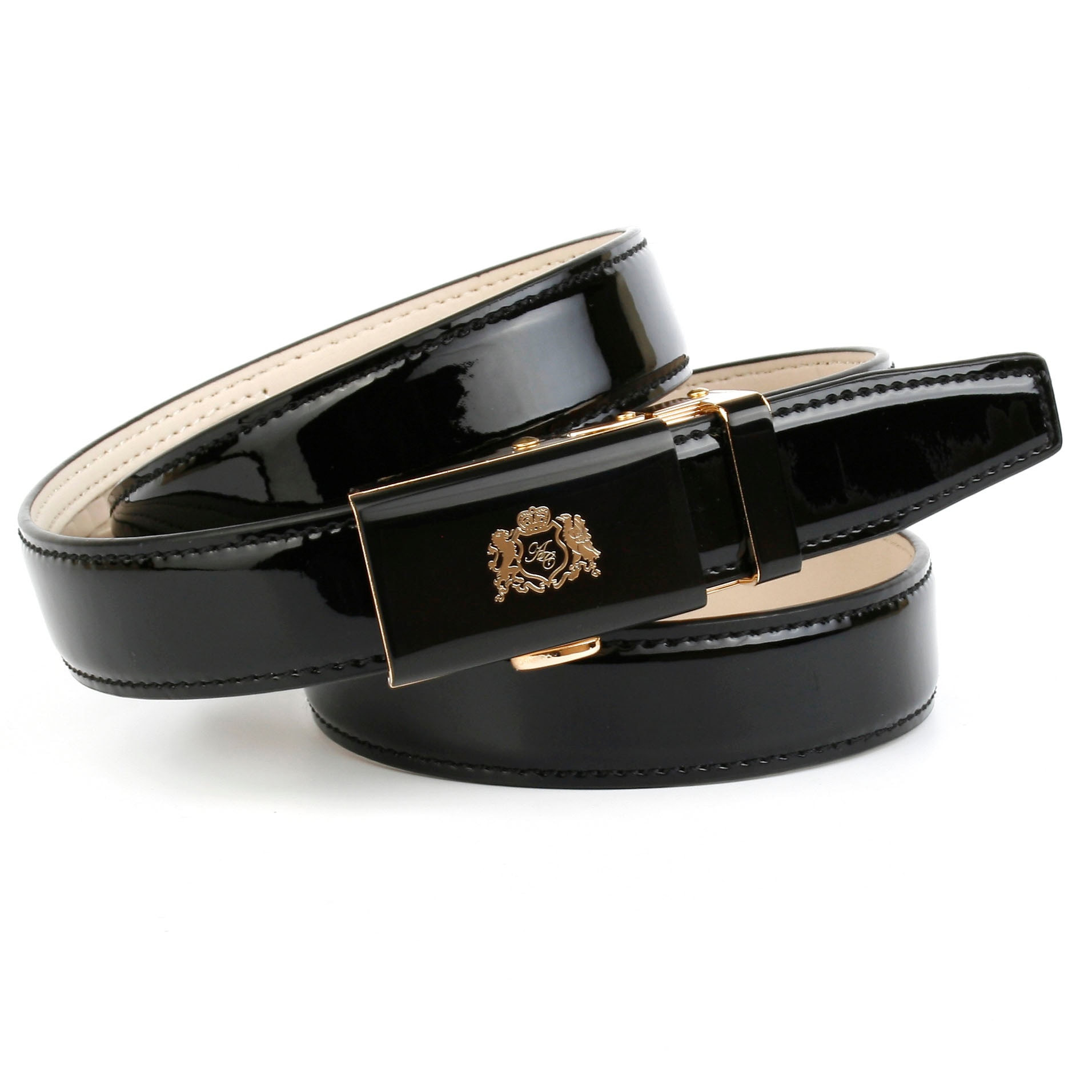 Image of Anthoni Crown Ledergürtel, mit goldfarbener Glas-Schliesse bei Ackermann Versand Schweiz