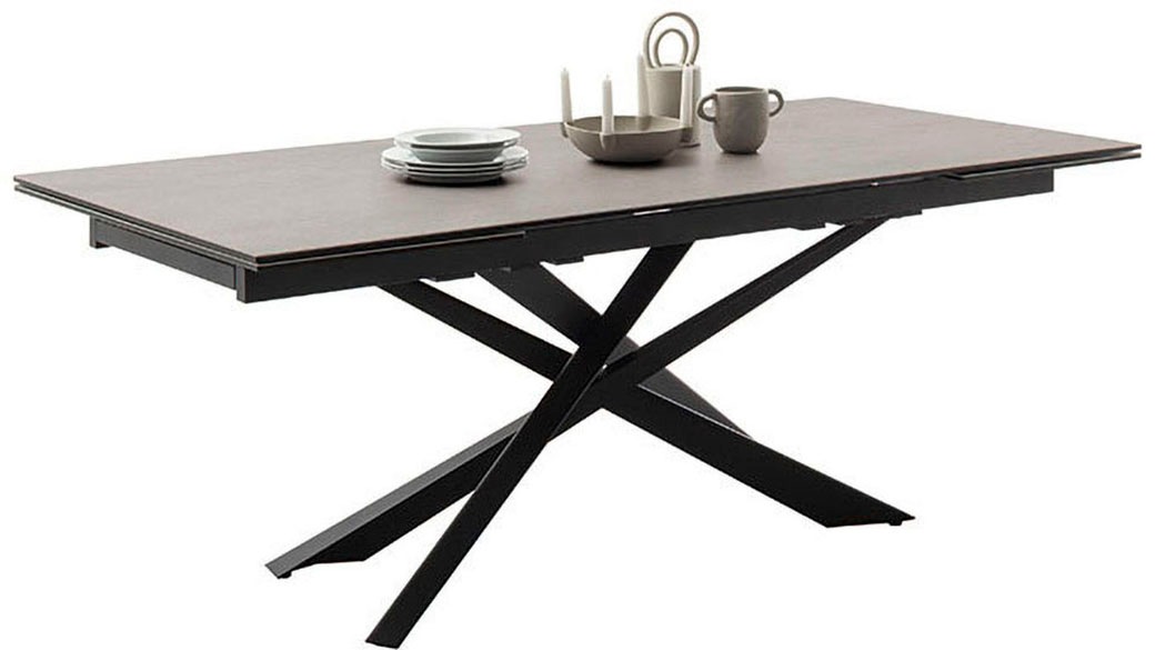 MCA furniture Table de salle à manger »TESERO Auszugtisch 200-300 cm« Einzelstück,  Keramik,Metall,Marmor-Optik,ausziehbar,belastbar 100kg,10-12 Pers.