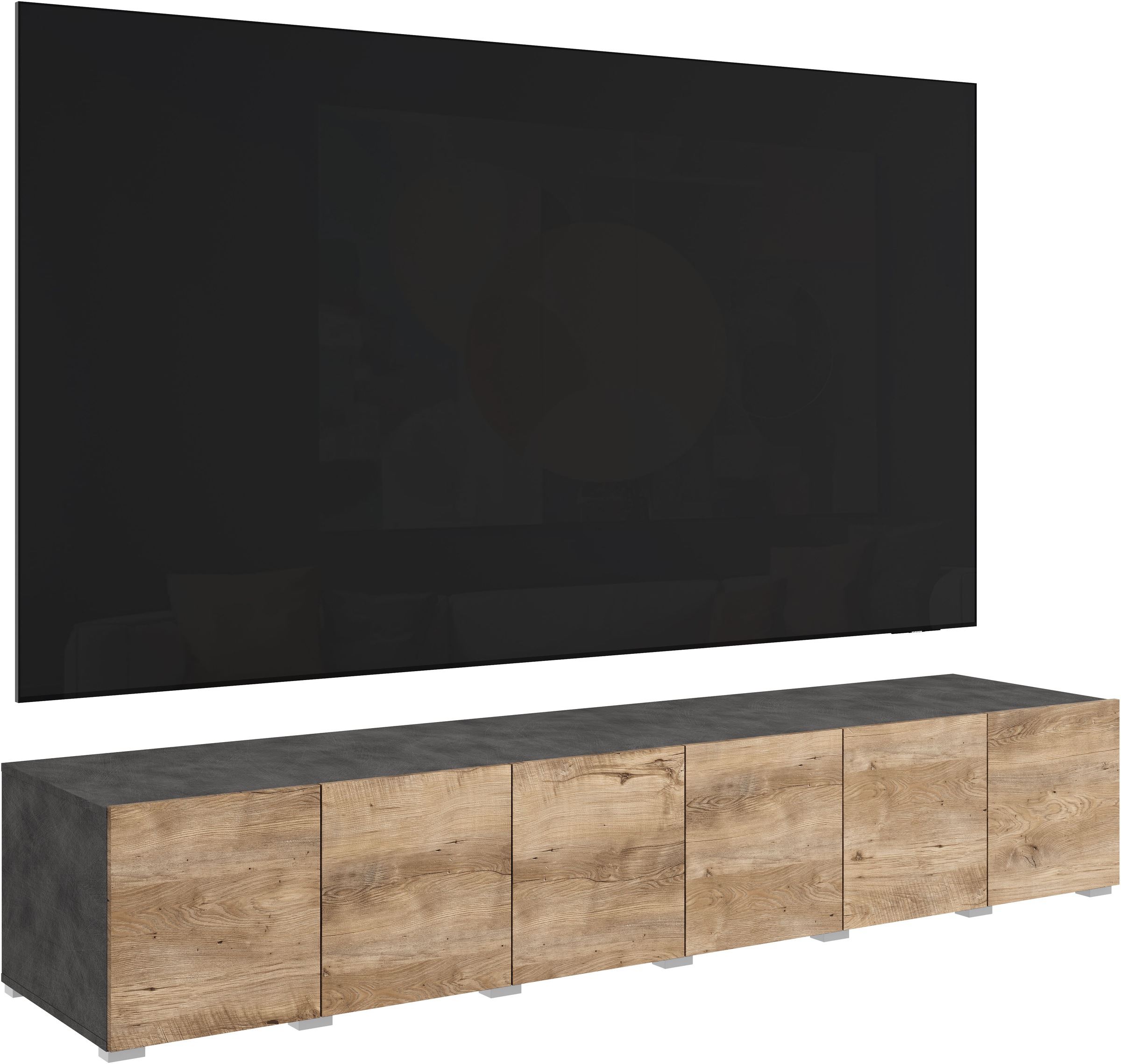GOODproduct Table basse »Denver Erlebe die Weltmeisterschaft im XXL-Format« 1 cuis tlg. Elegantes TV-Möbel 220 cm, speziell für bis zu 98-Zoll Fernseher