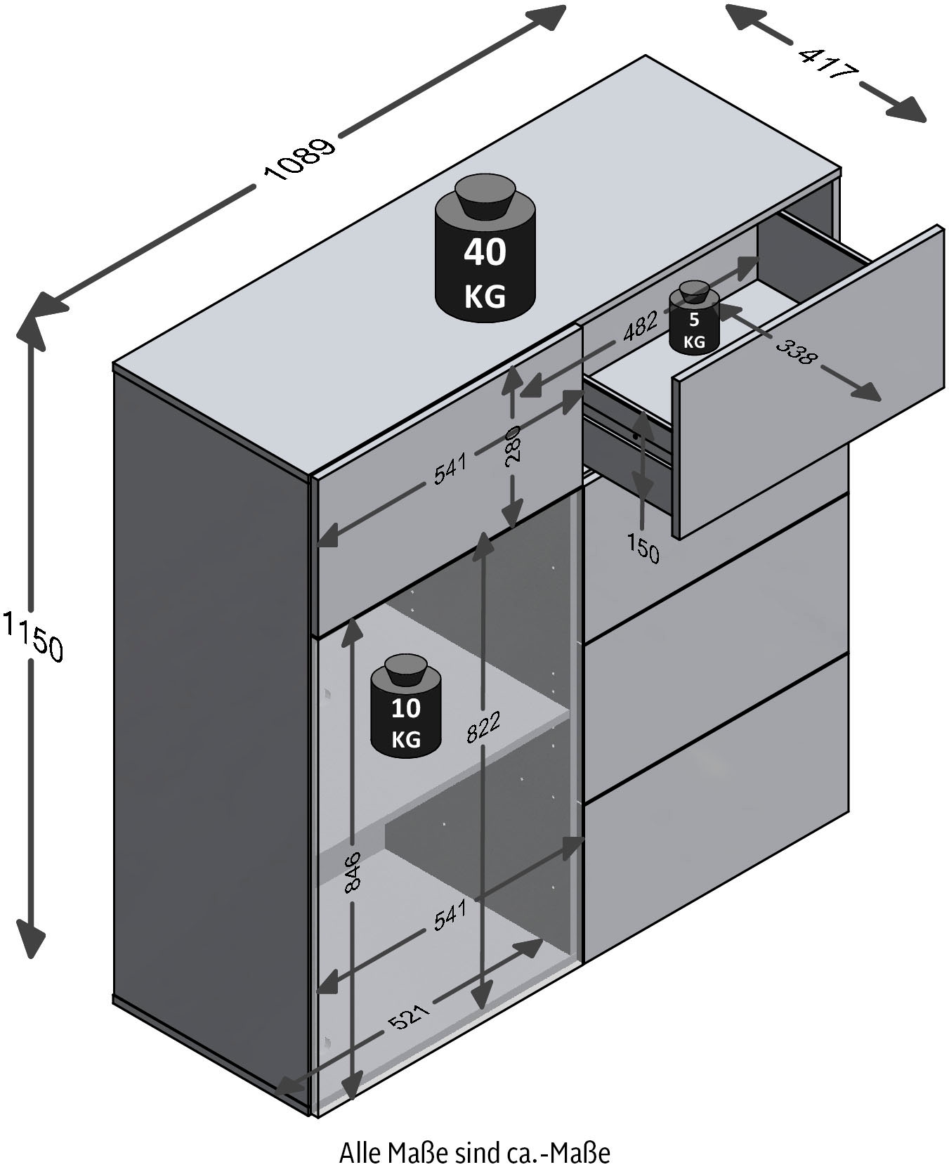 FMD Kommode »Belm« Breite 109 cm