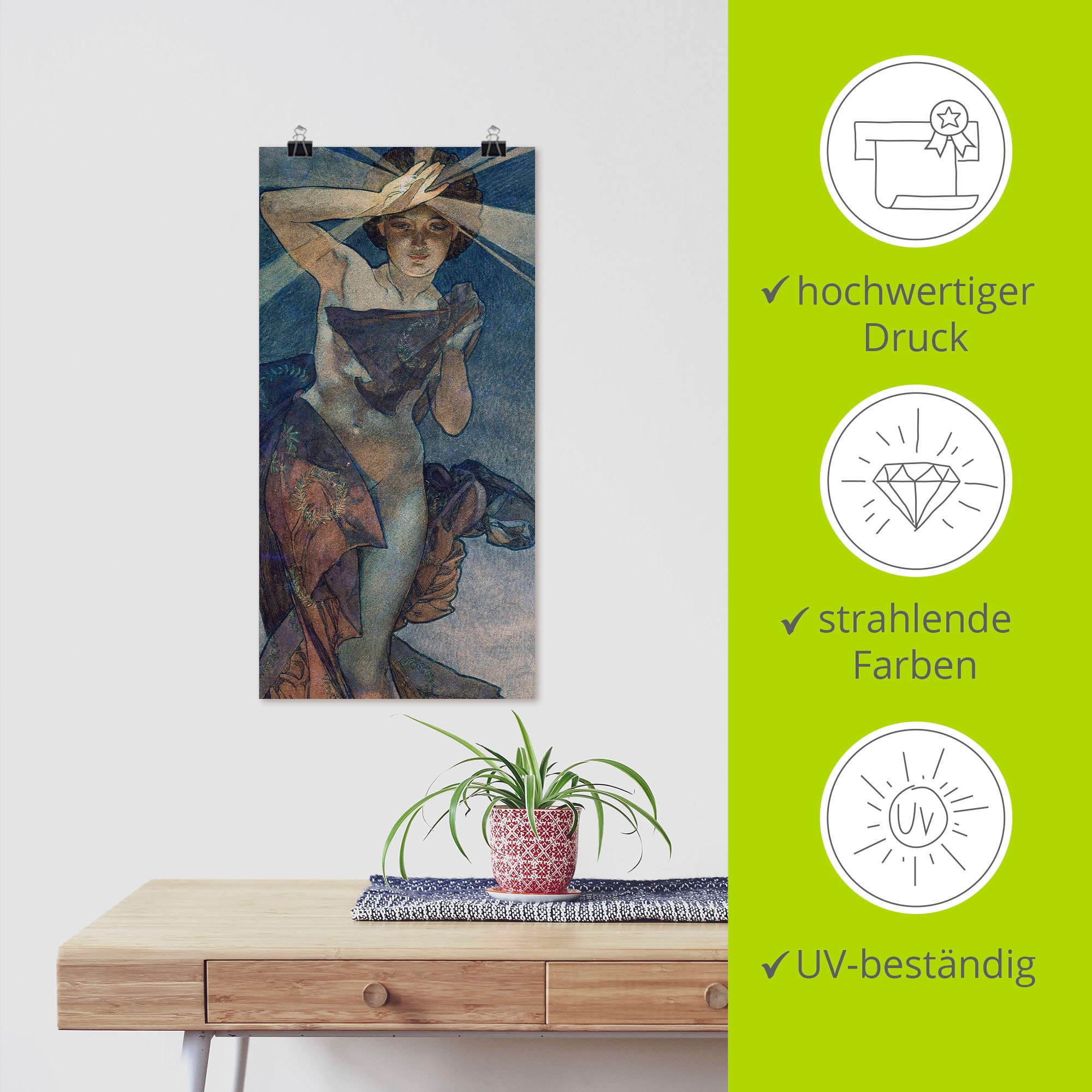 Artland Wandbild »Sterne Der Morgenstern 1902«, Frau, (1 St.), als Alubild, Outdoorbild, Leinwandbild, Poster in verschied. Grössen