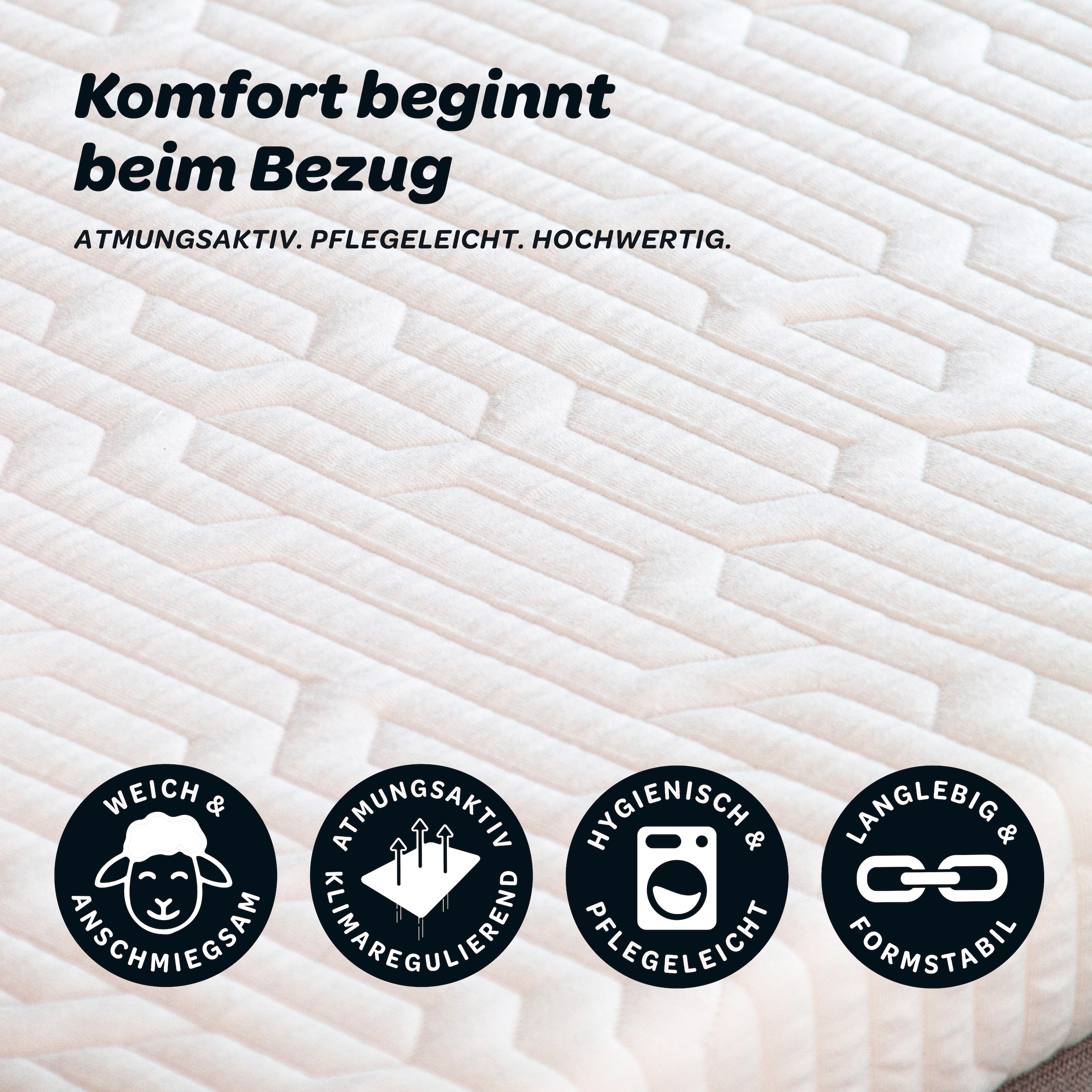 Dunlopillo 1100000002199 »Elements, Premium Viscotopper 90x200 & 140x200 cm & weitere Grössen« surmatelas fabriqué dans l’UE, adapté aux lits boxspring,