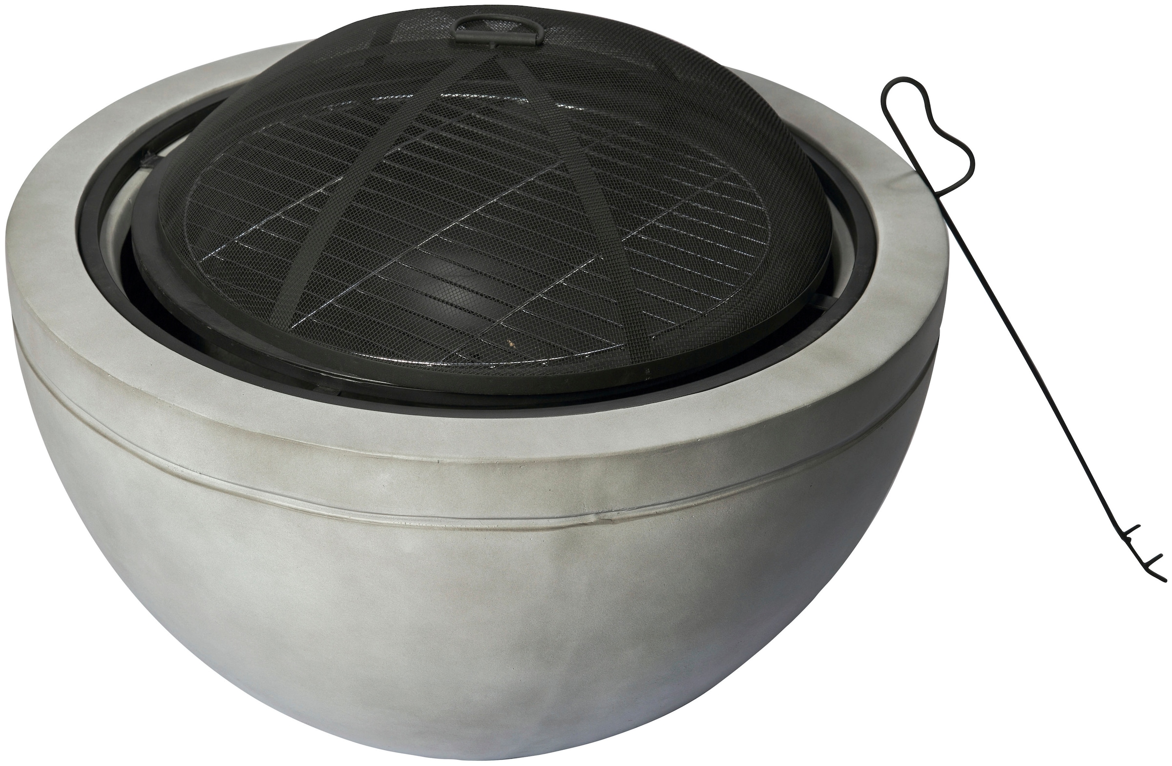 Buschbeck Feuerschale »Madrid 60 grau« ØxH: 60x51 cm, mit Grillfunktion