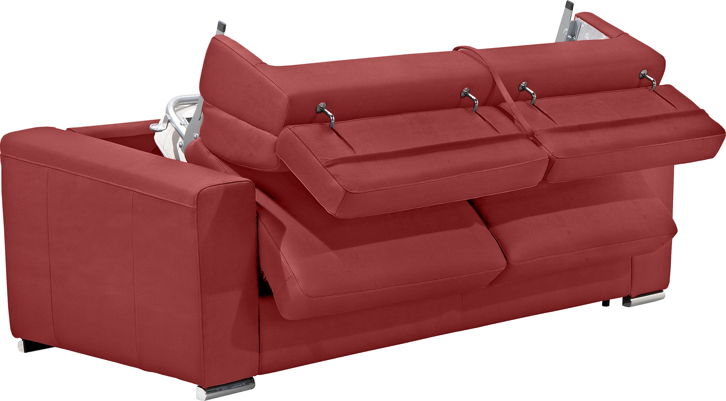 Egoitaliano Schlafsofa »Cabiria, Design und super Sitz- und Liegekomfort«, Sofa inkl. Schlaffunktion, Kopfteile verstellbar, mit Metallfüssen