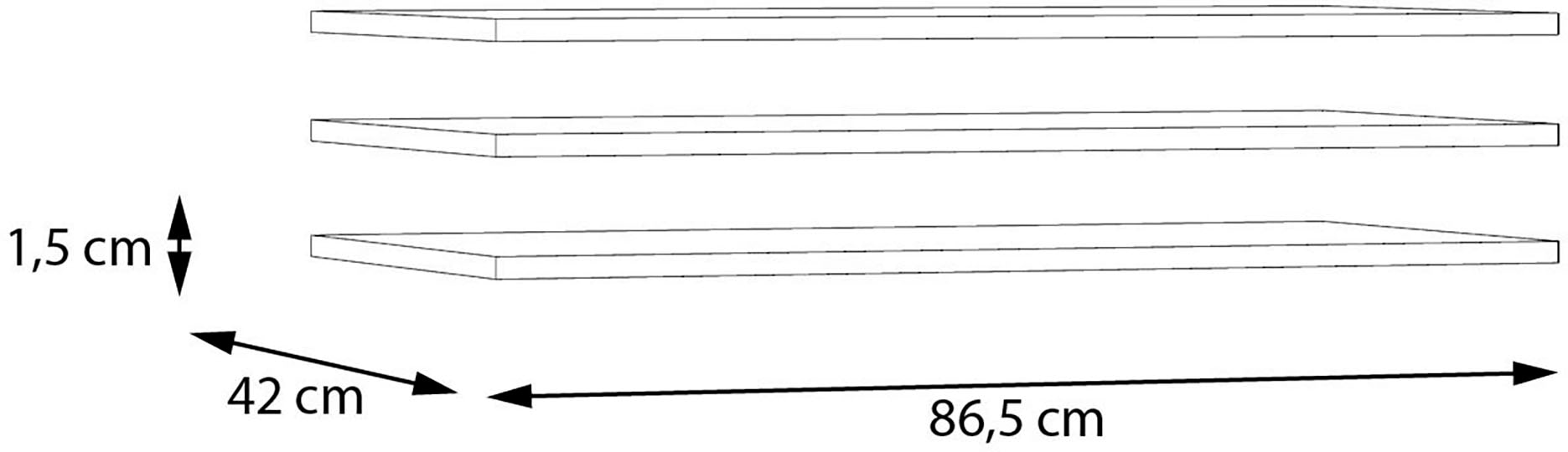 FORTE Einlegeboden Set, 3 Stk. tlg. Einlegeboden 3er Set, optional bestellbar, Textilstruktur