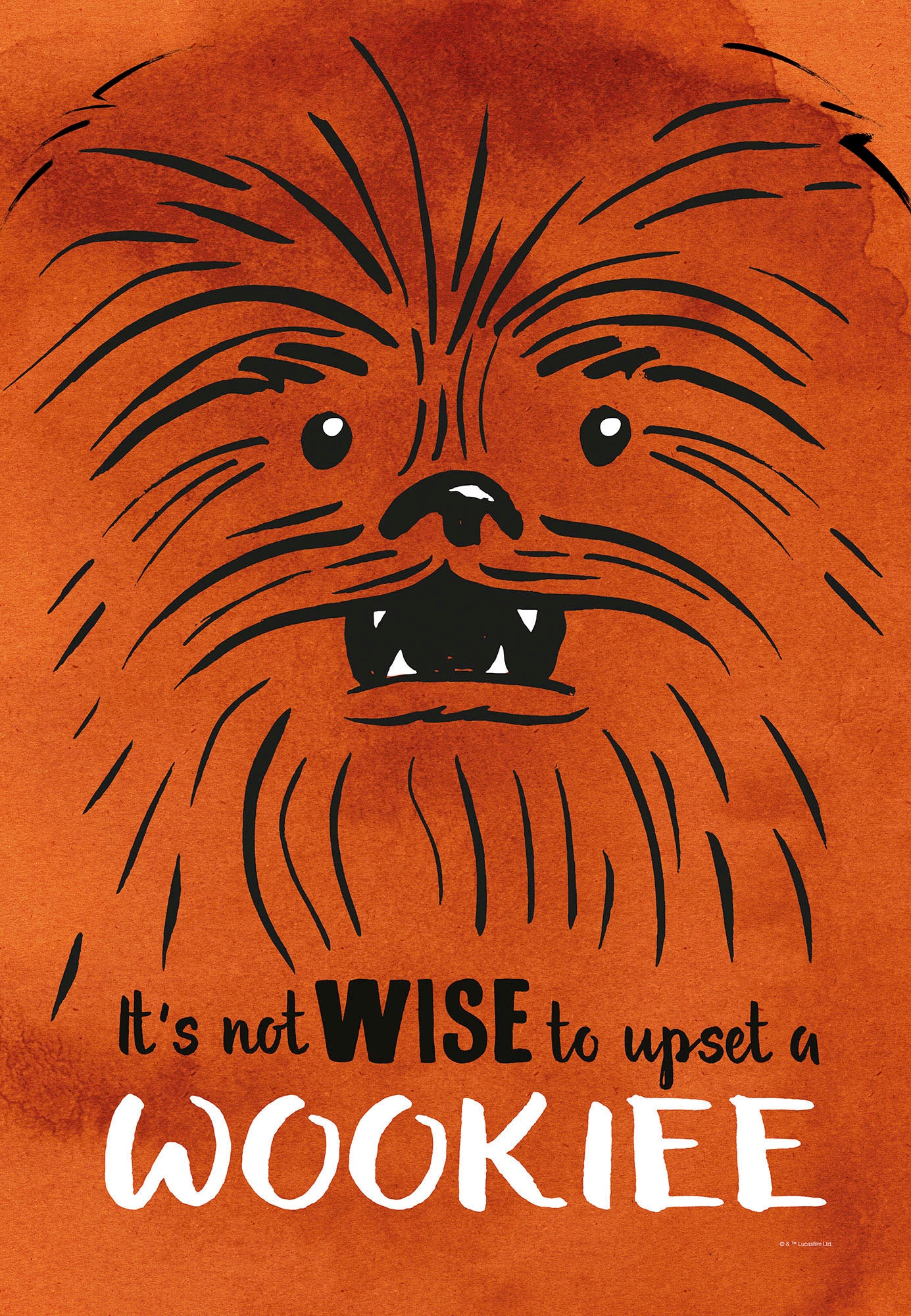 Komar Leinwandbild »Star Wars Don´t Upset Wookiee - Grösse 40 x 60 cm«, Disney, (1 St., 40 x 60 cm (Breite x Höhe), Keilrahmenbild mit Echtholzrahmen, Kinderzimmer