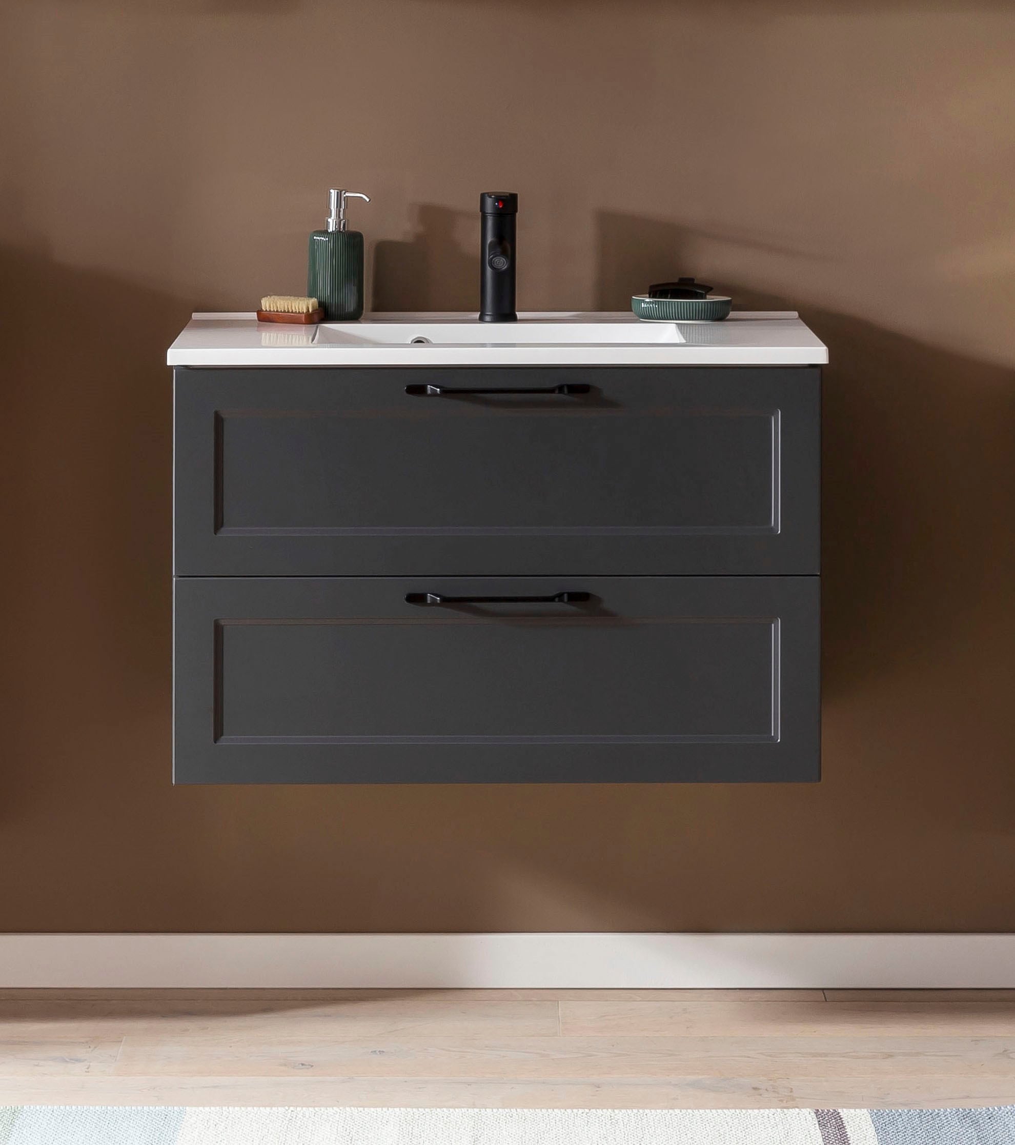 Image of welltime Waschtisch "Lana" Badmöbel inkl. Waschbecken, 80 cm breit