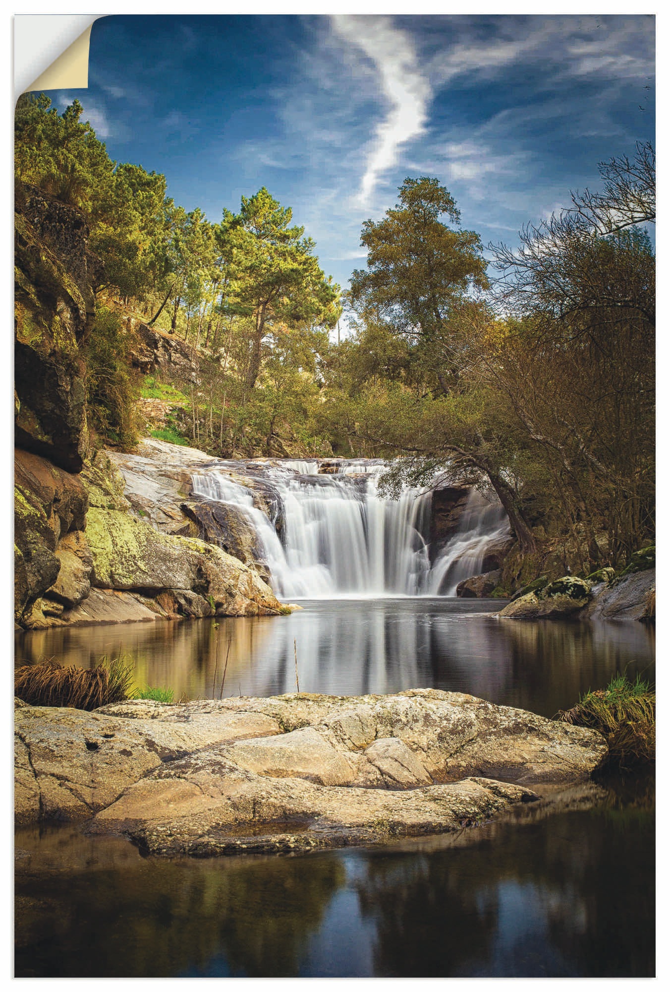 Image of Artland Wandbild »Wildbach im Norden Portugals«, Wasserfallbilder, (1 St.), in vielen Grössen & Produktarten - Alubild / Outdoorbild für den Aussenbereich, Leinwandbild, Poster, Wandaufkleber / Wandtattoo auch für Badezimmer geeignet bei Ackermann Versand