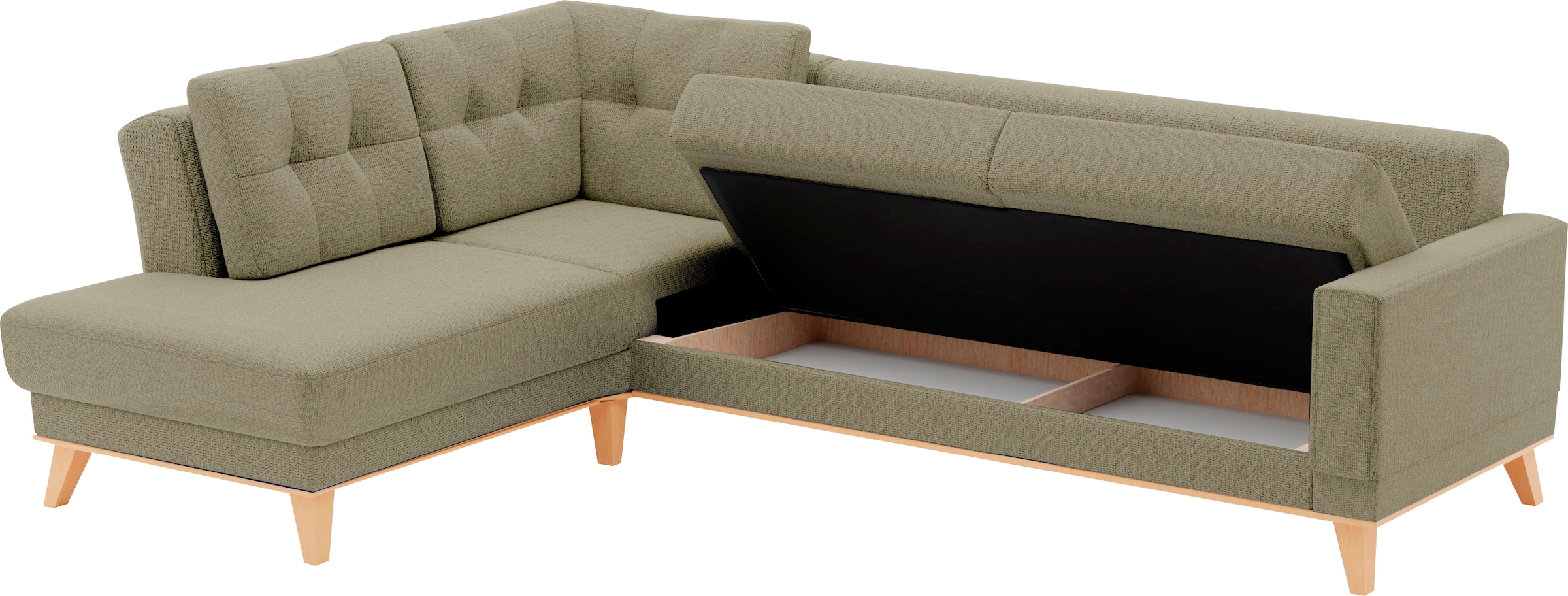 sit&more Ecksofa »Lavida L-Form«, wahlweise mit Kippfunktion und Bettkasten