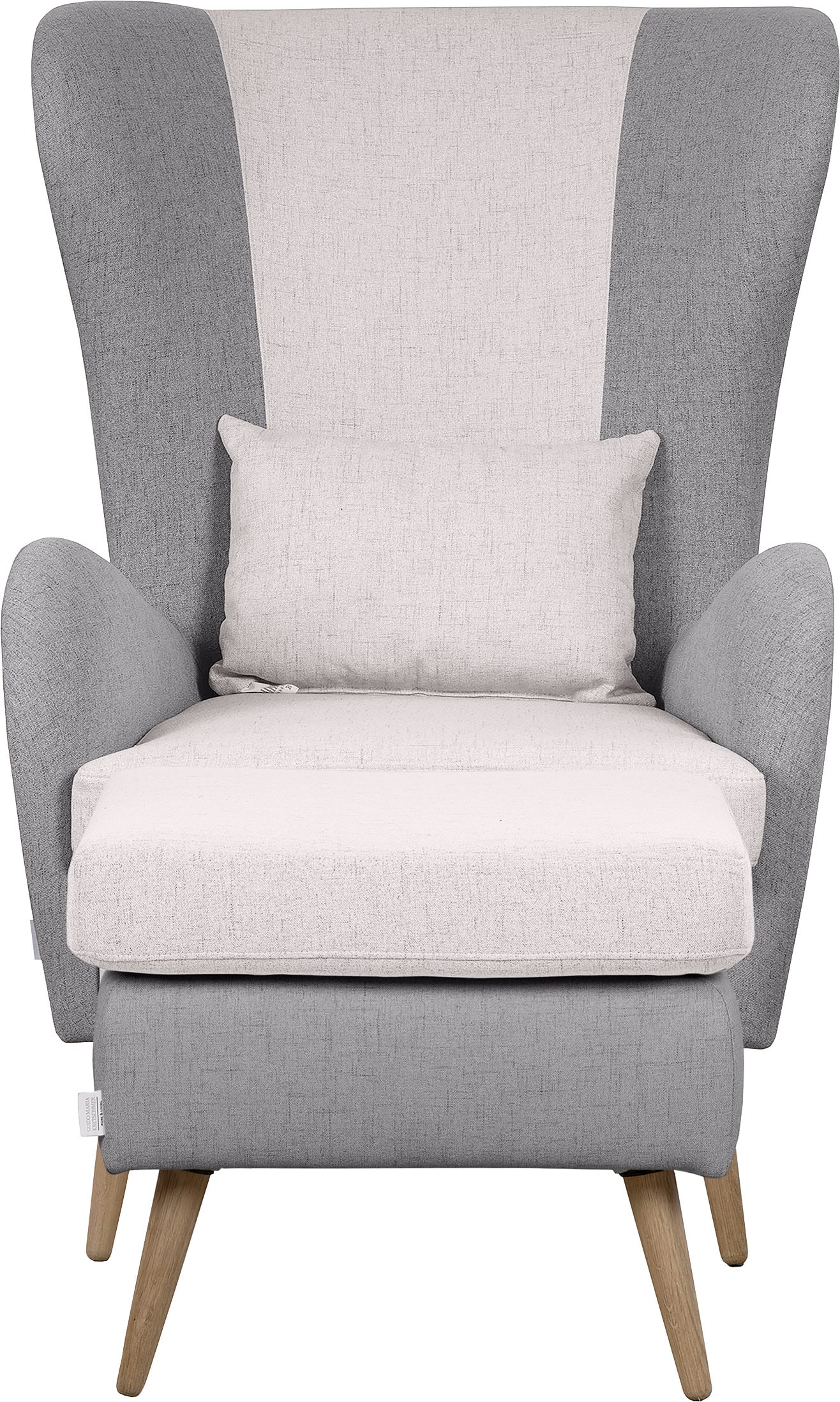 Guido Maria Kretschmer Home&Living Sessel »Salla Bezug Bouclé oder Struktur fein, Ohrensessel«, wahlweise mit oder ohne Hocker; grosser Sessel: Masse B/T/H: 78/94/118cm