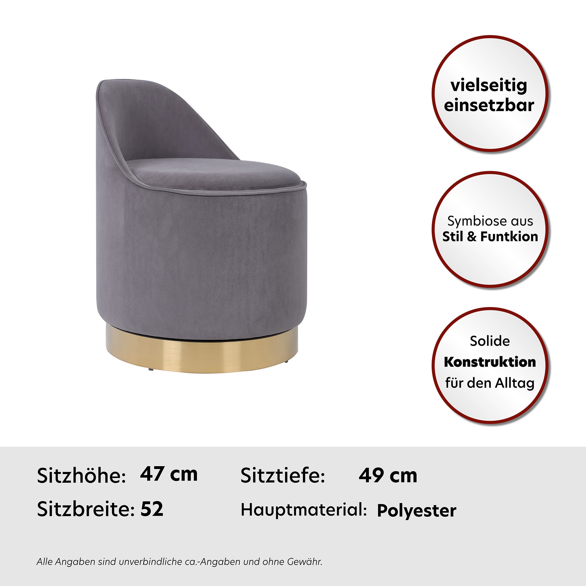 Kayoom Fauteuil »Drehhocker Viktor 125,Drehhocker in modernem Design,Stauraum im Innere« 1 cuis tlg. socle pivotant, avec rangement, support dorsal confortable
