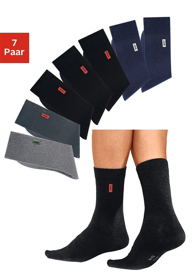 H.I.S Basicsocken, (Packung, 7 Paar), in angenehmer Baumwollqualität