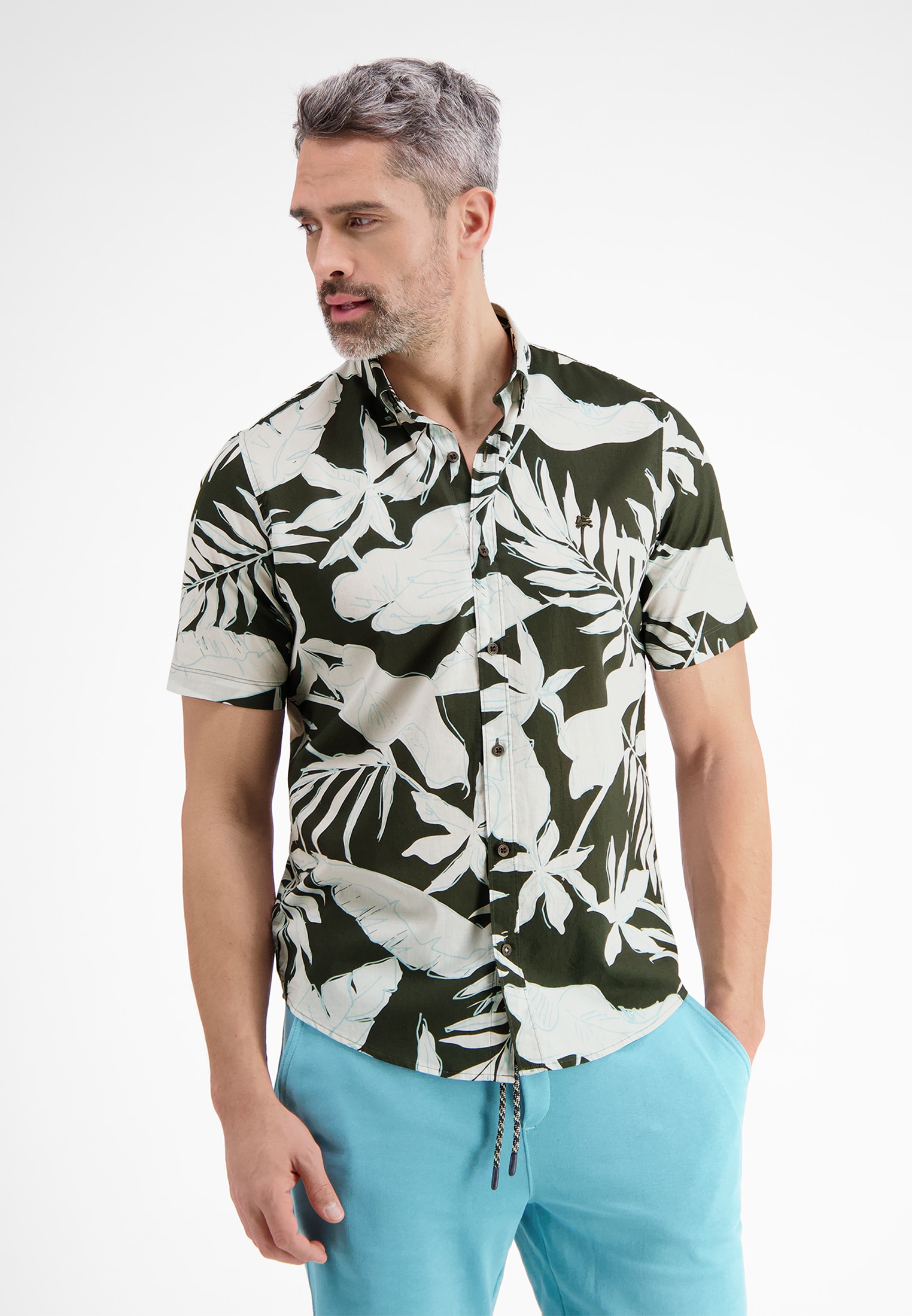 Image of LERROS Kurzarmhemd "Halbarmhemd mit floralem Print"