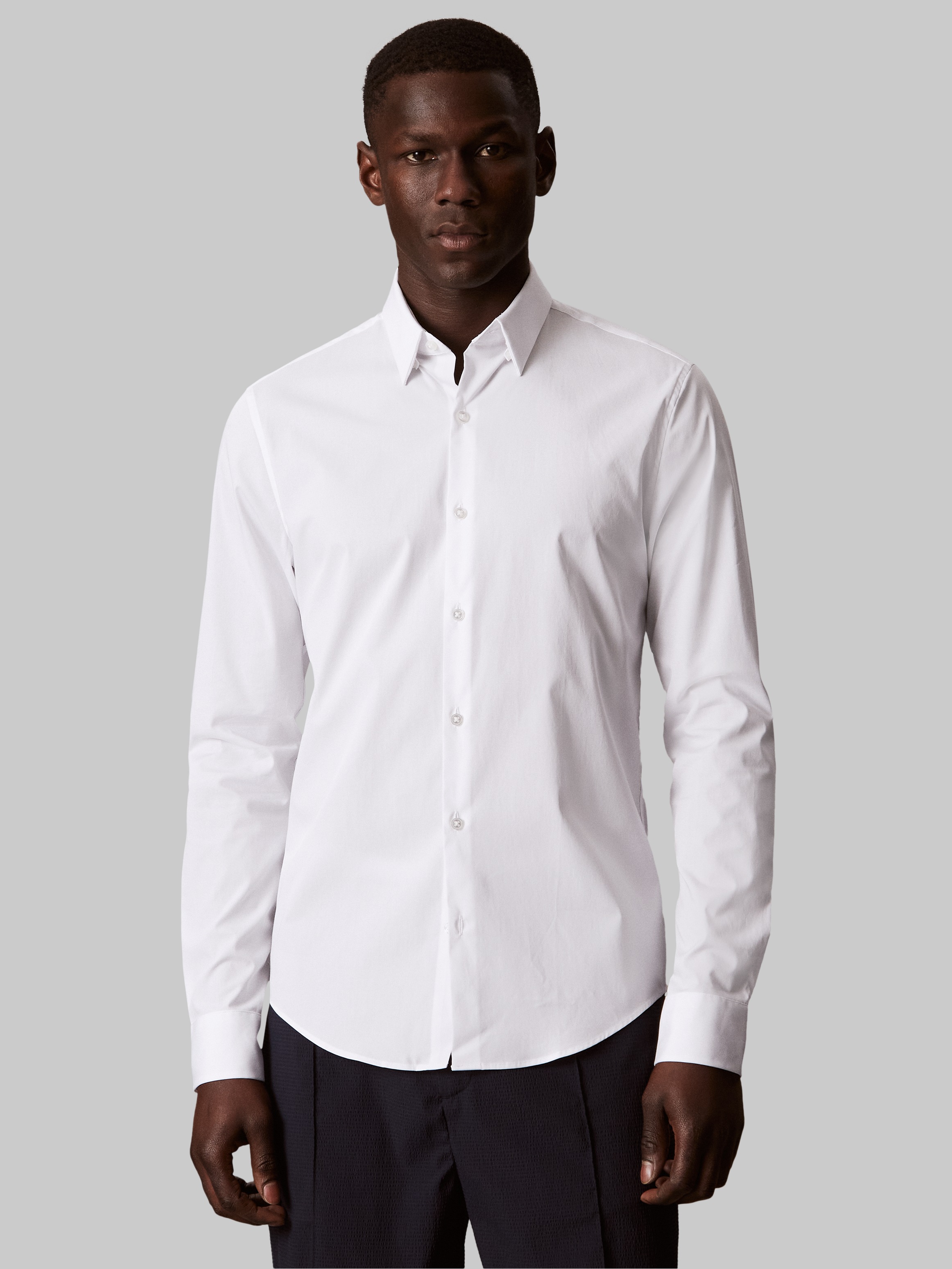 Image of Calvin Klein Businesshemd "XSLIM ESNTL POPLIN NOS STR SLD" Mit Rundhalsausschnitt