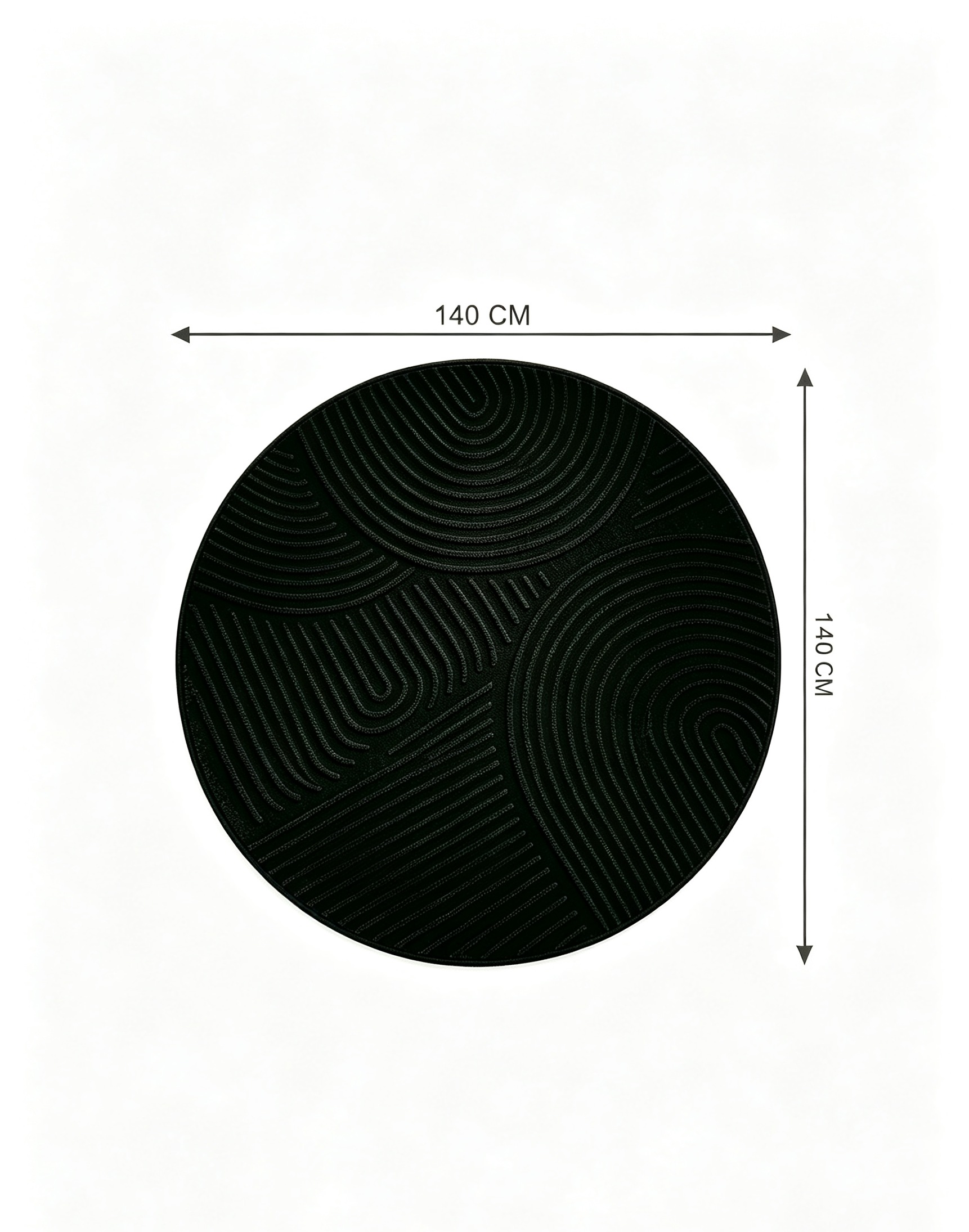 GOODproduct Teppich »Jola Hoch-Tief-Design, Scandi-Look, Zen, 140 cm« rund 10 mm Höhe Boho, Modern, 3D, Wohnzimmer, Schlafzimmer, wasserabweisend