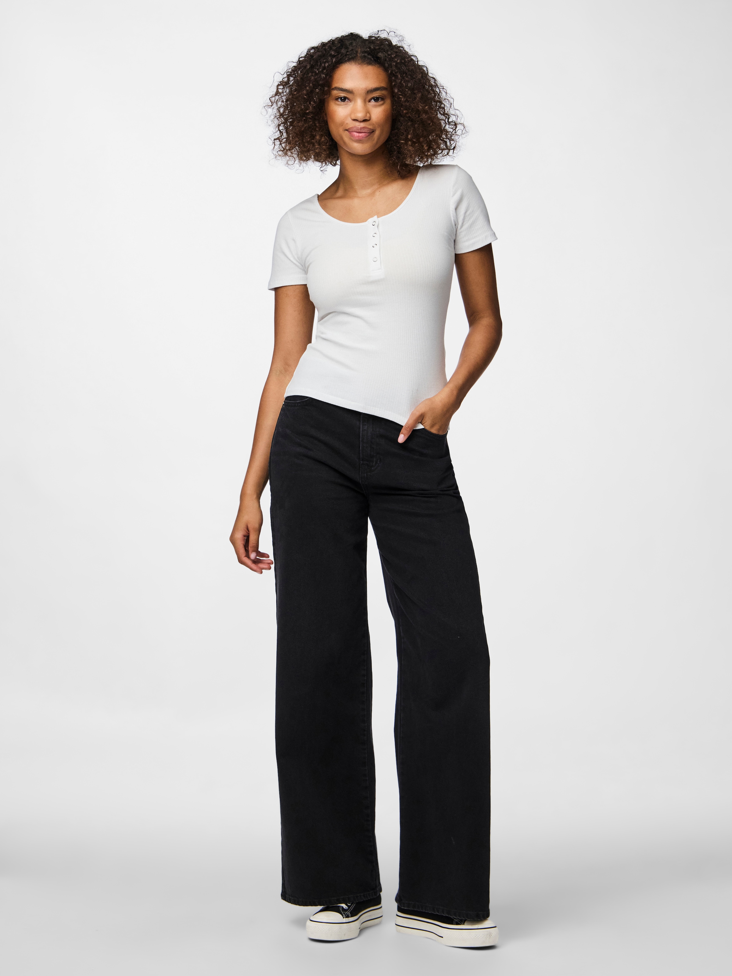 pieces T-shirt à manches courtes »PCKITTE SS TOP NOOS BC« Baumwollmischung, slim fit