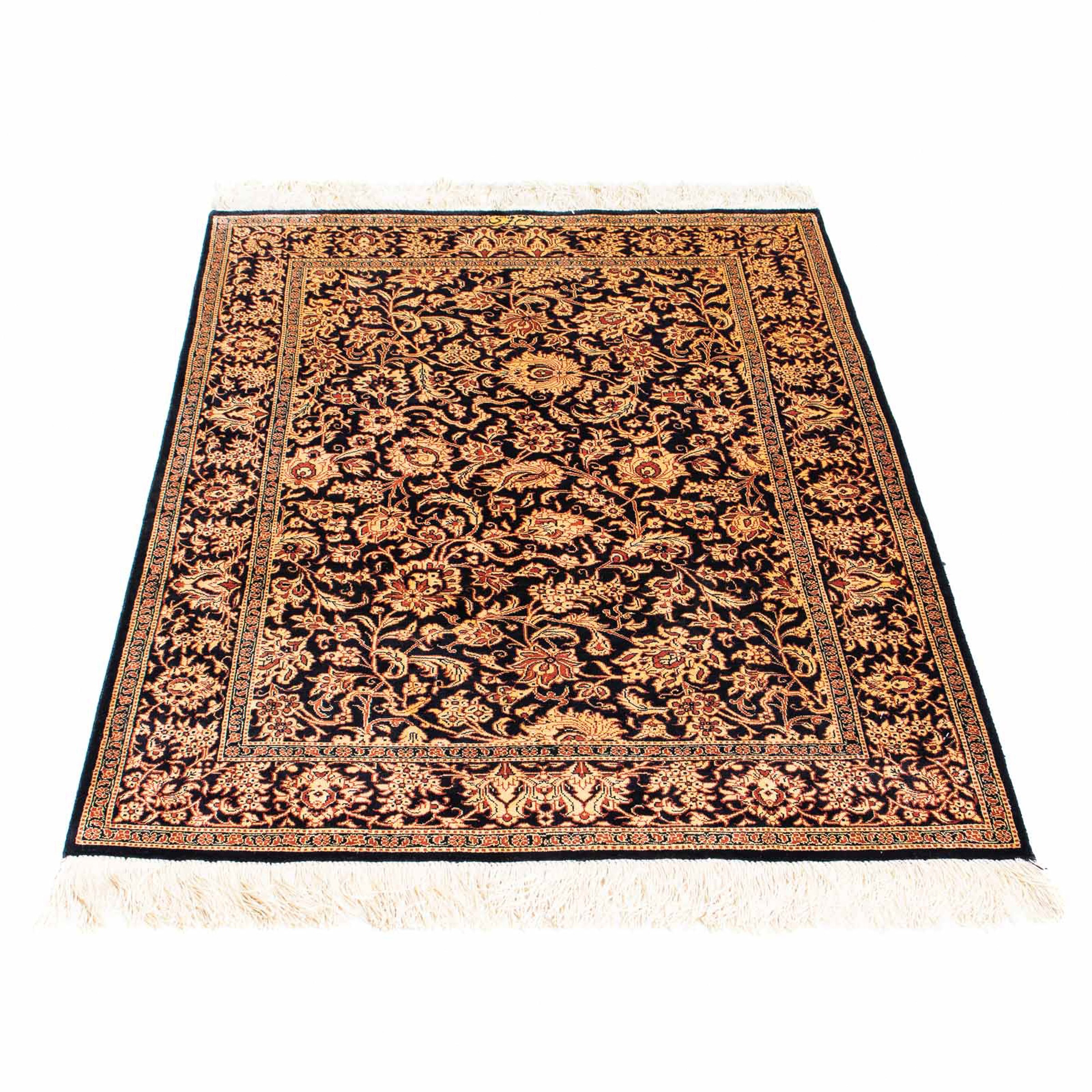 Image of morgenland Orientteppich »Perser - Ghom - 112 x 80 cm - dunkelblau«, rechteckig, 10 mm Höhe, Wohnzimmer, Handgeknüpft, Einzelstück mit Zertifikat bei Ackermann Versand Schweiz