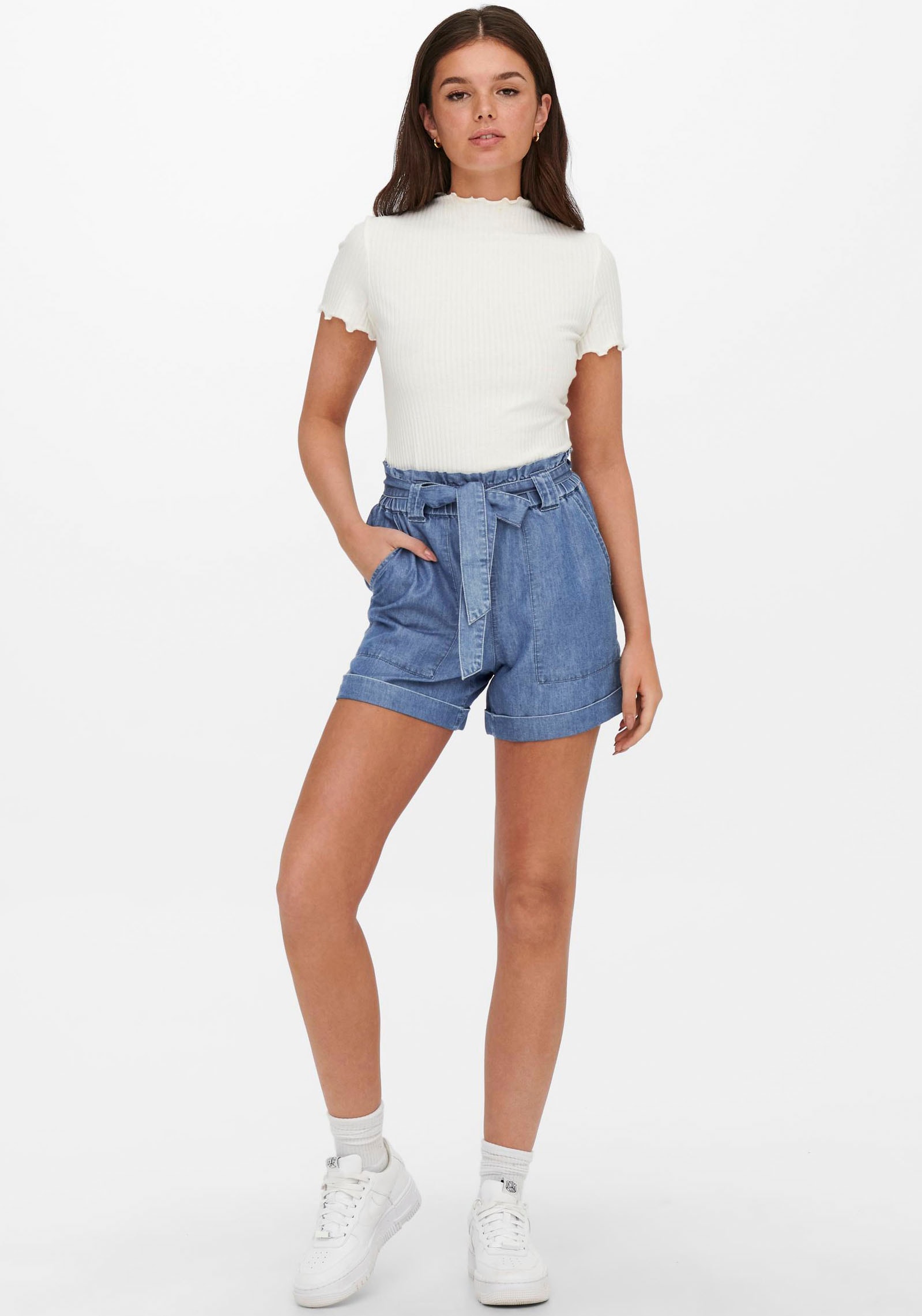 ONLY Short »ONLBEA SMILLA HW PB LOOSE DNM SHORTS«  im Denim Look