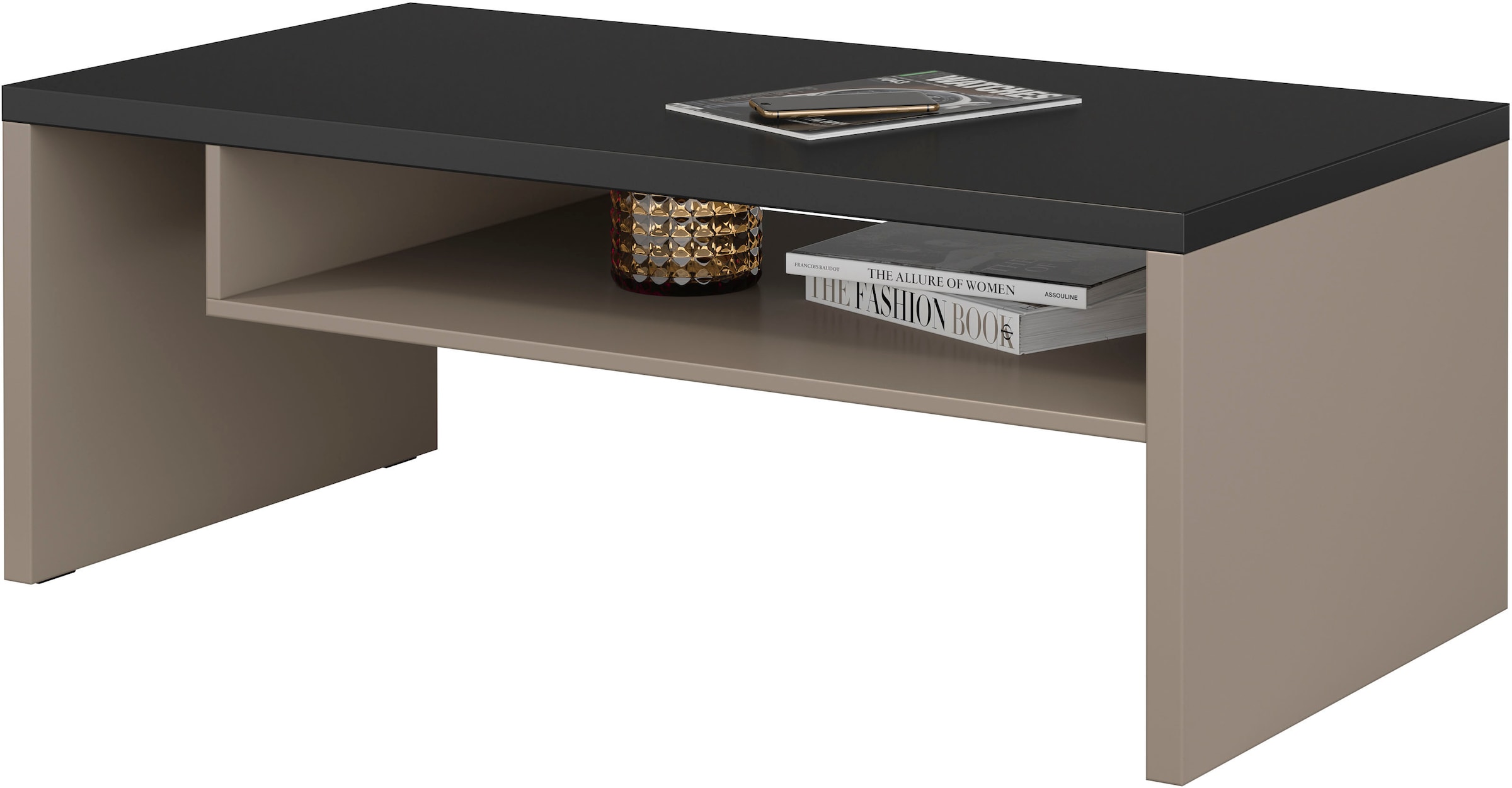 GOODproduct Table basse »Cross, Breite 120 cm, moderner Sofatisch für Wohnzimmer« Tisch mit offenem Fachboden